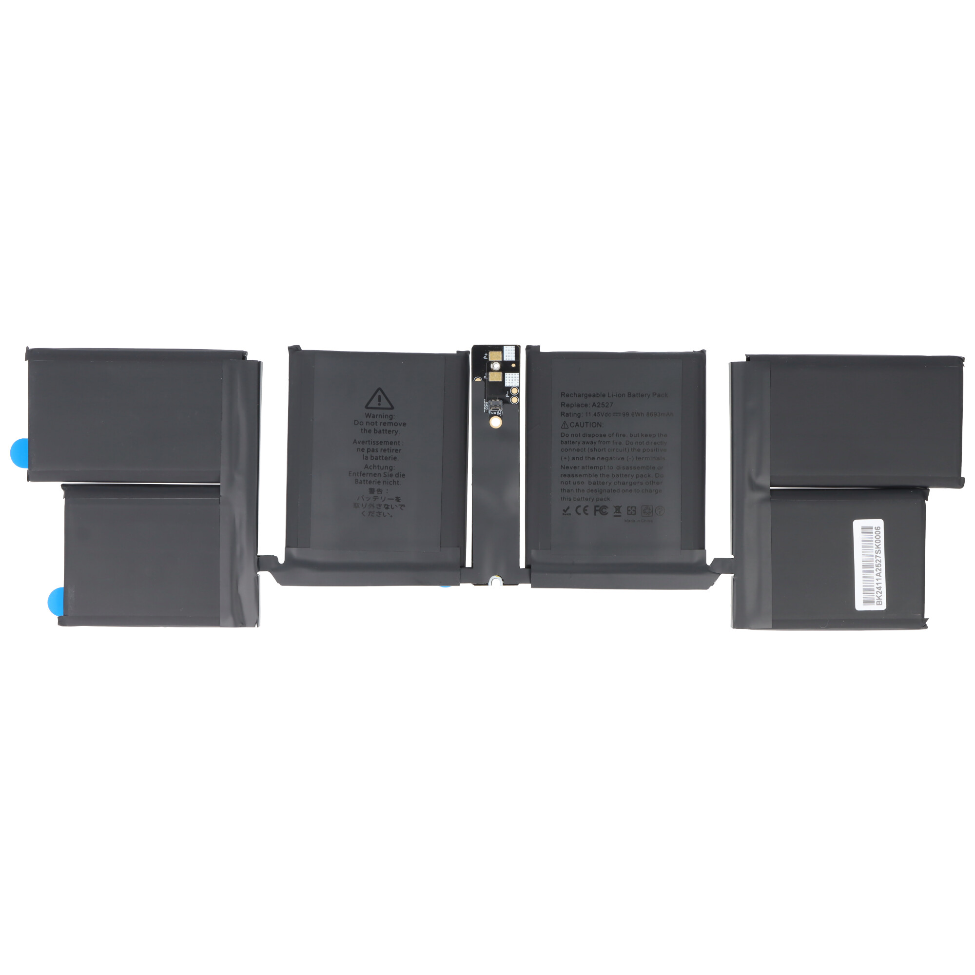 Akku passend für A2527 für MacBook Pro 16" A2485 (2021), Li-Polymer, 11,45V, 8280mAh, 99,6Wh, built-i