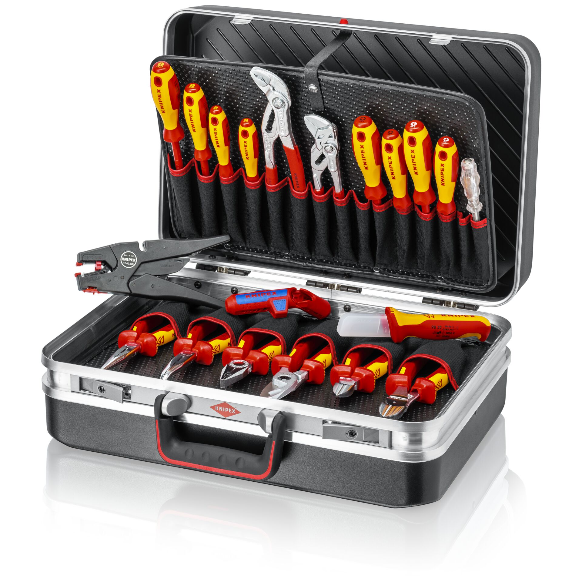 KNIPEX Vision24 Werkzeugkoffer Elektro, bestückt mit 20 Werkzeugen, 24 l