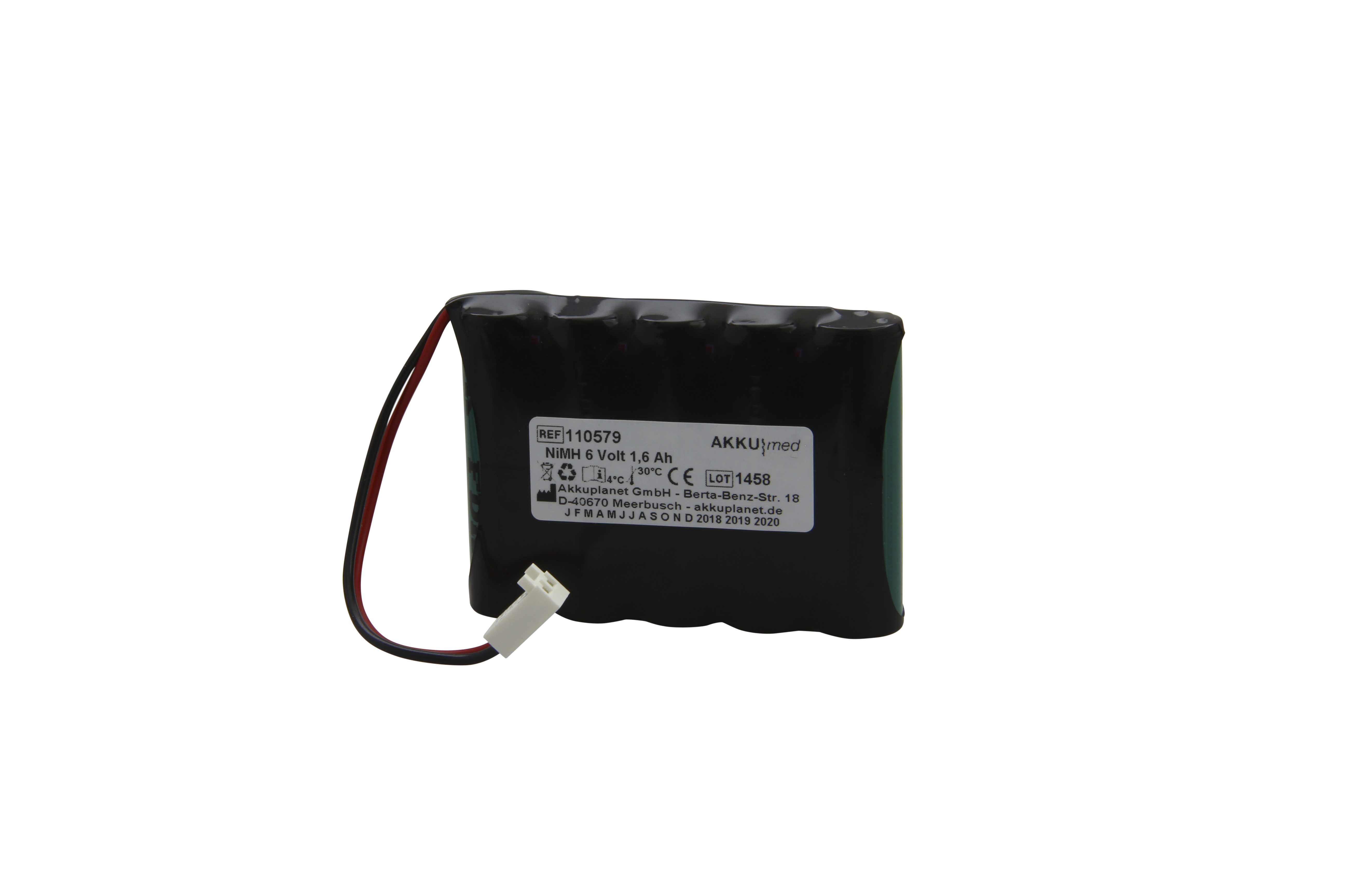 NiMH Akku passend für Caradyne Criterion 40, 60 Monitor 6,0 Volt 1,6 Ah CE Konform