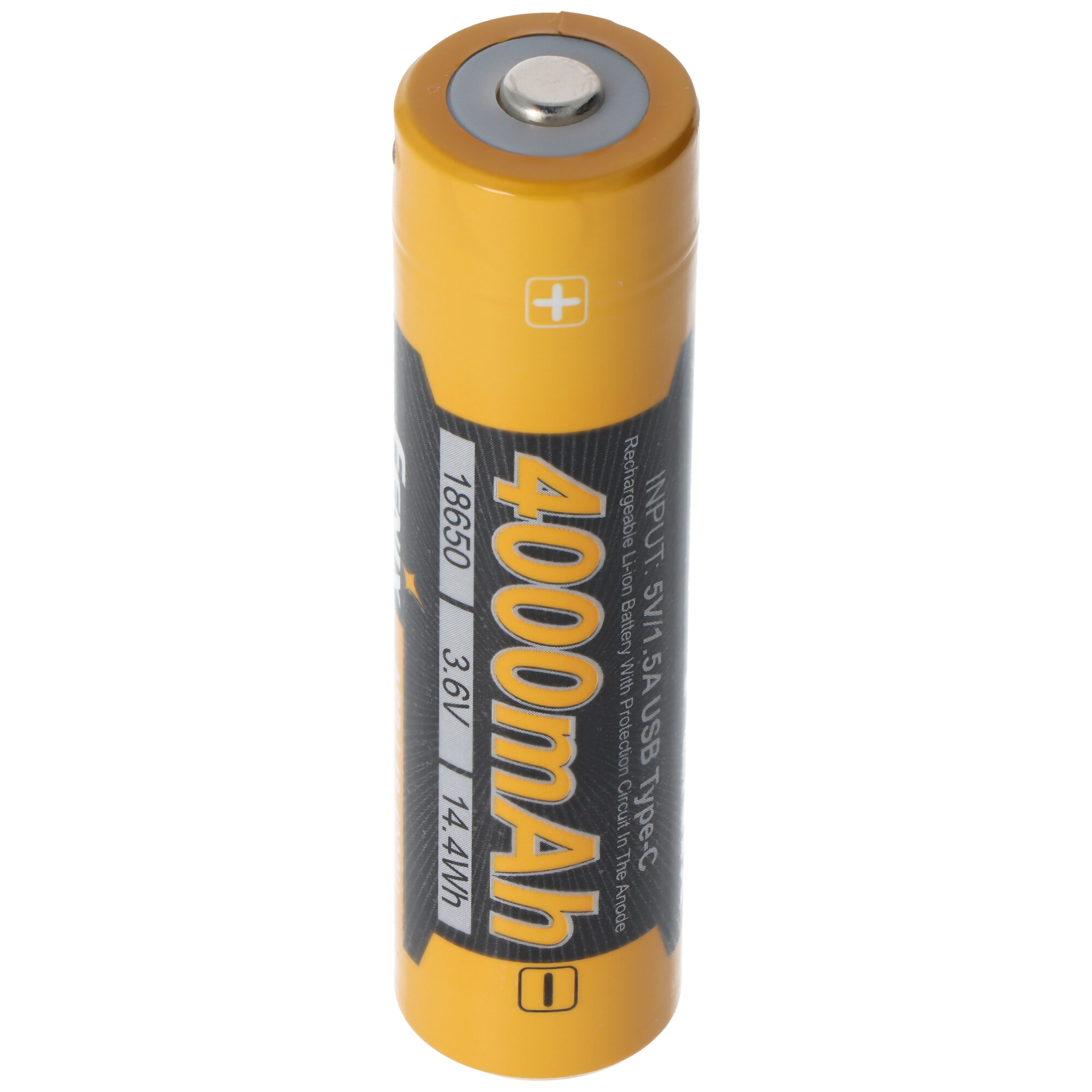 Fenix ARB-L18-4000U 18650 Li-Ion Akku, mit USB-C-Ladeanschluss, mit Schutzschaltung, 3,6 Volt 4000mAh,  72 x 18,75mm