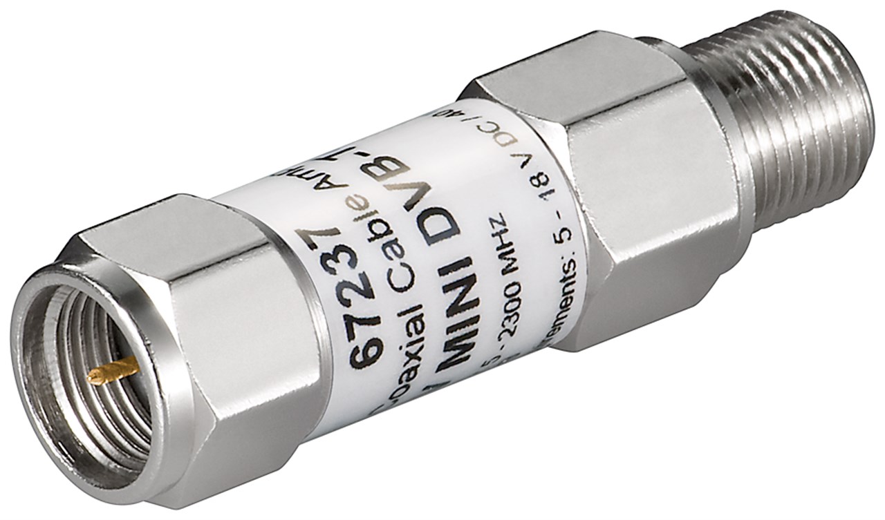 Goobay Mini Koaxialkabel-Verstärker 18 dB (DVB-T/SAT) - F-Stecker > F-Buchse