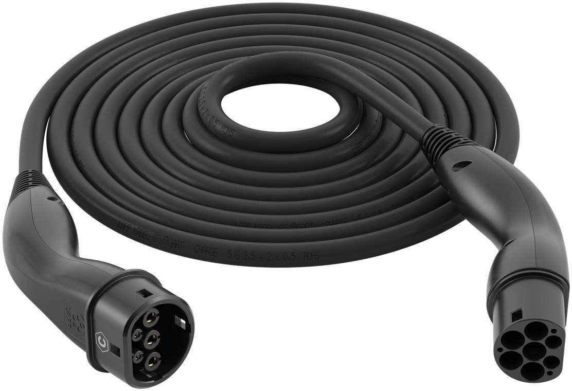LAPP MOBILITY HELIX® Ladekabel Typ 2, bis zu 7,4 kW, 5 m, schwarz - 32 A, 1-phasig, zum Laden von Hybrid- und Elektroautos mit Typ-2-Anschluss