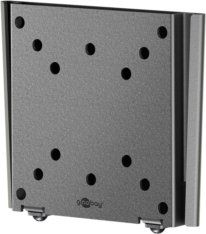 Goobay TV-Wandhalterung Caravan FIXED (S), schwarz - Halterung für Fernseher von 13 bis 27 Zoll (33 – 69 cm), max. 30 kg, ultraflaches Design mit nur 15 mm Wandabstand