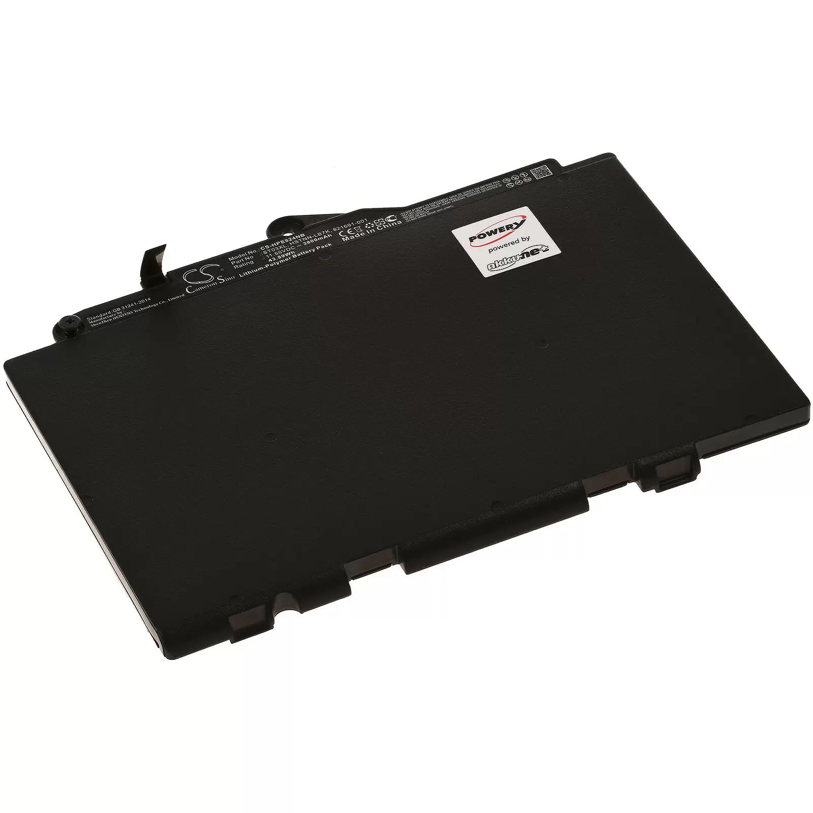 Akku passend für Laptop HP EliteBook 820 G4, EliteBook 725 G4, Typ ST03XL u.a. - 11,55V - 3800 mAh