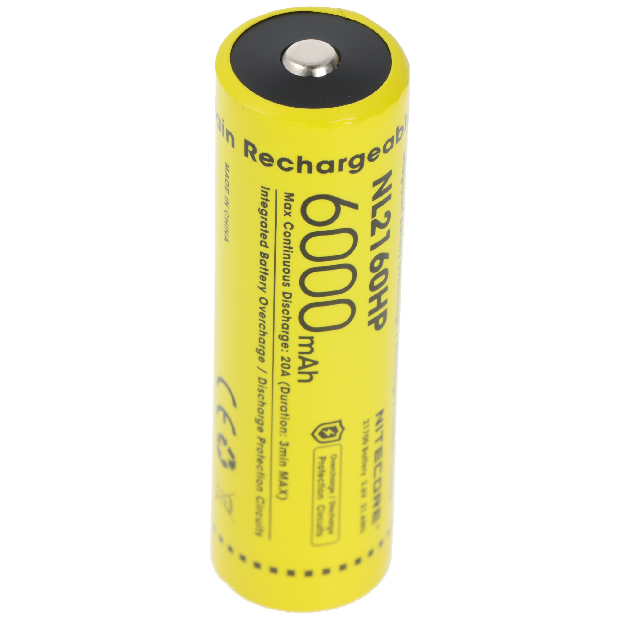 6000mAh Li-Ion Akku Typ 21700, 75,4x22mm mit Schutzschaltung, max. 20A Entladestrom