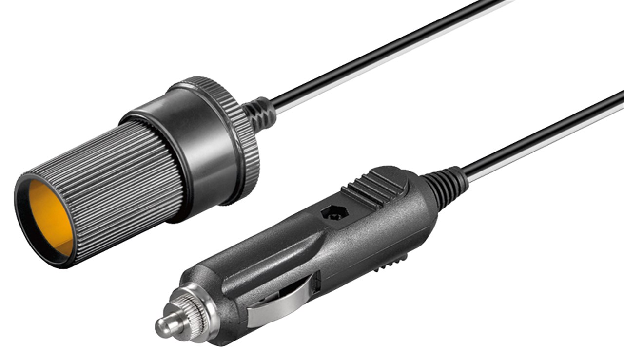 Goobay KFZ/Auto Zigarettenanzünder Verlängerung, 12 V, 2,0 m - mit 2,5-A-Sicherung, Zigarettenanzünder-Stecker > Zigarettenanzünder-Buchse