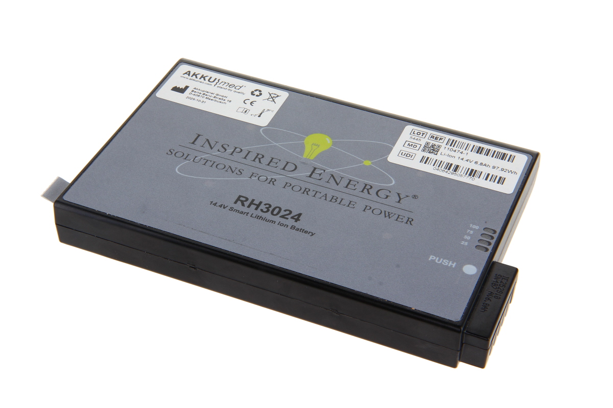 AKKUmed Li Ion Akku passend für BK Medical Flex Focus 400, 500, 800 Monitor - 14,4 V 6800 mAh 164x107,5x21,5 mm