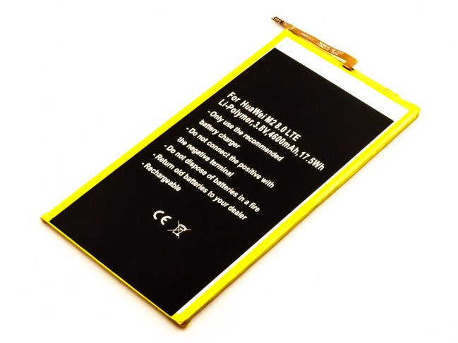 Akku passend für Huawei M2 8.0 LTE Akku HB3080G1EBW Li-Polymer 3,8V 4600mAh 17,5Wh built-in ohne Werkzeug