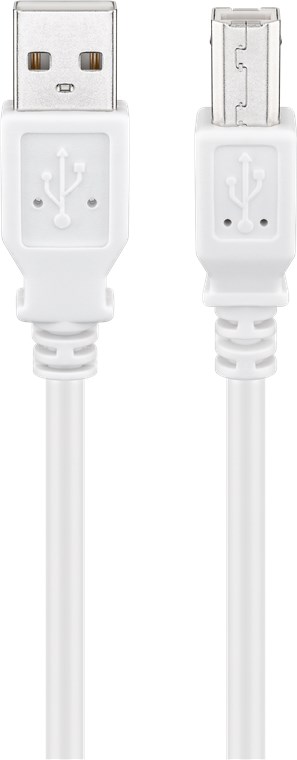 Druckerkabel USB 2.0 Hi-Speed Kabel, weiß - USB 2.0-Stecker (Typ A) > USB 2.0-Stecker (Typ B)