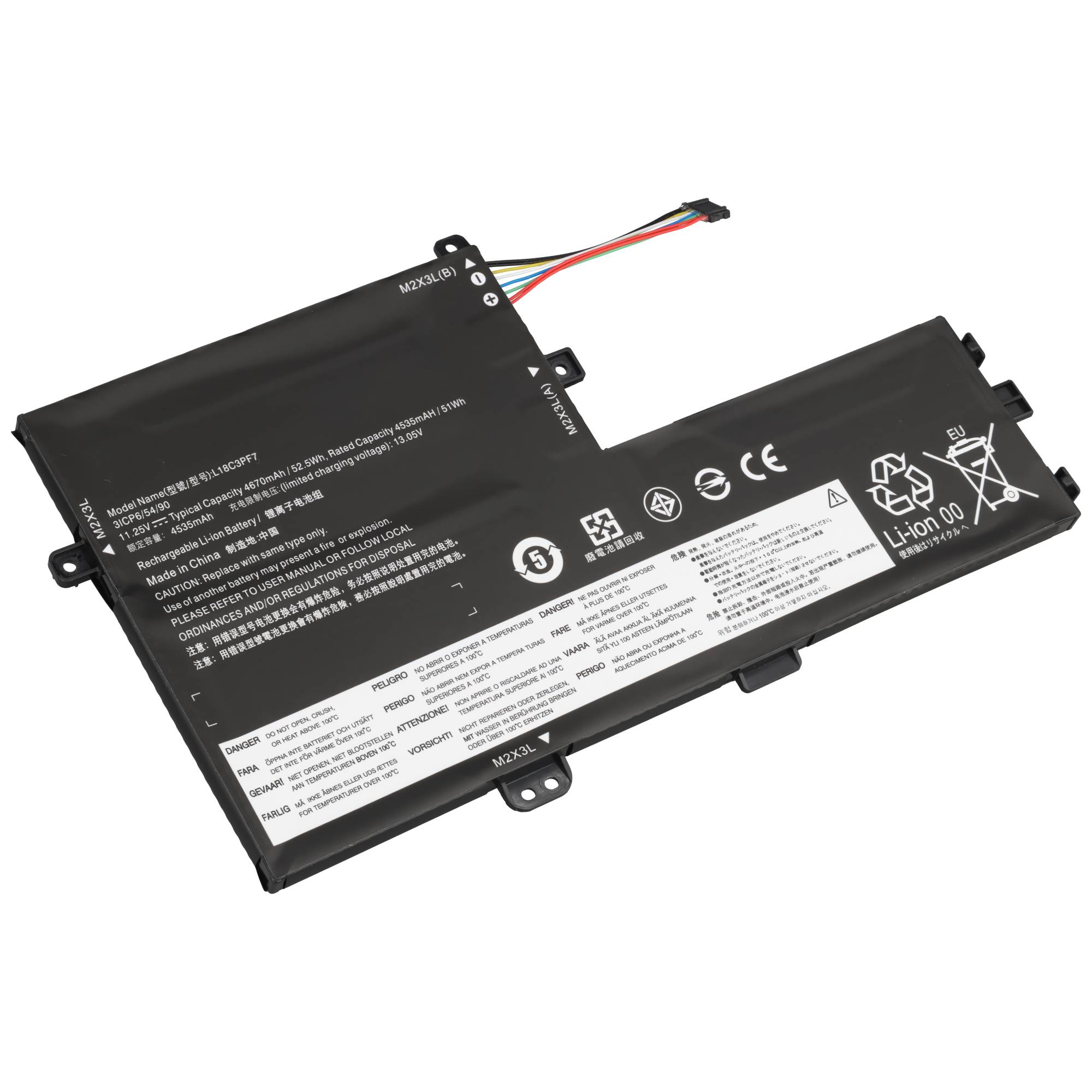 Akku passend für Lenovo IdeaPad S340-15IWL, Li-Polymer, 11,34V, 4630mAh, 52,5Wh, built-in