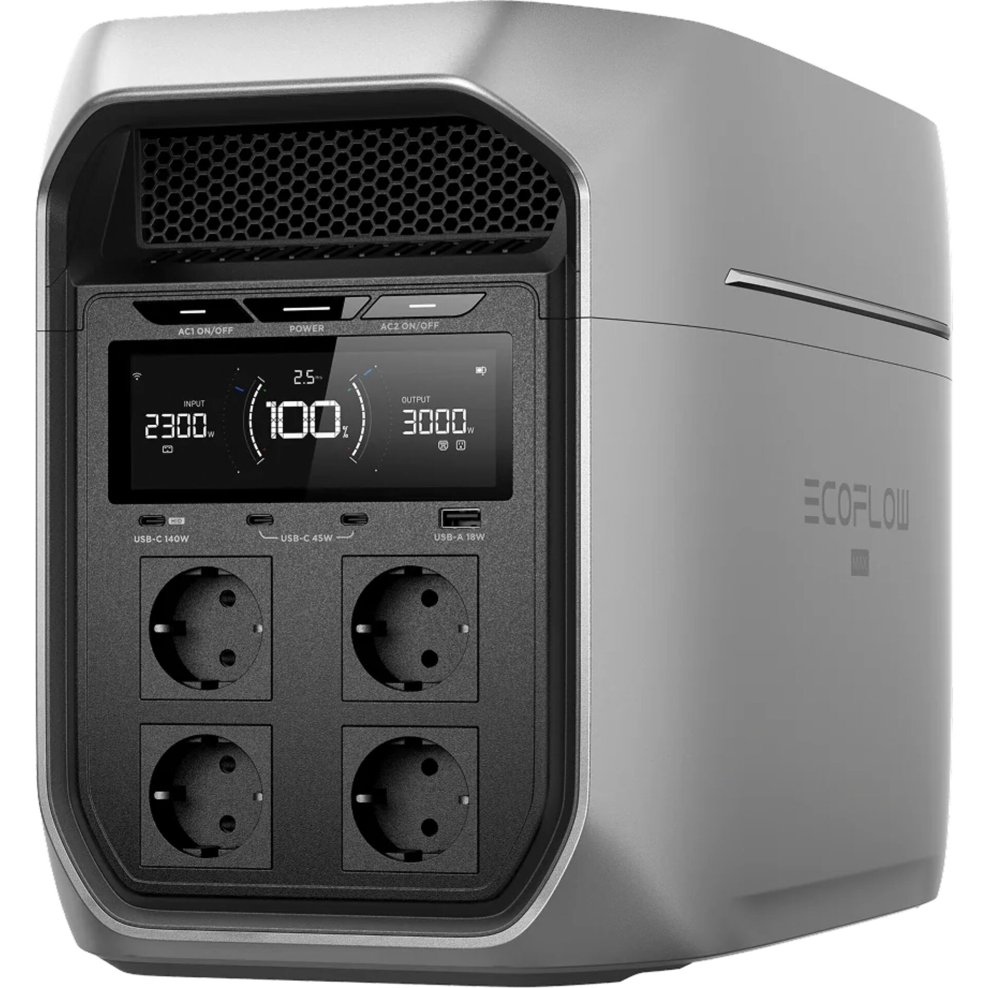 EcoFlow DELTA 3 Max Plus Powerstation 2048 Wh LiFePO4, 3000 W AC-Ausgangsleistung