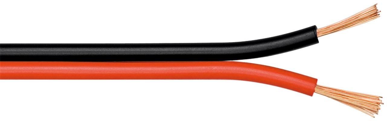 Goobay Lautsprecherkabel rot;schwarz CU - 100 m Spule, Querschnitt 2 x 0,35 mm²