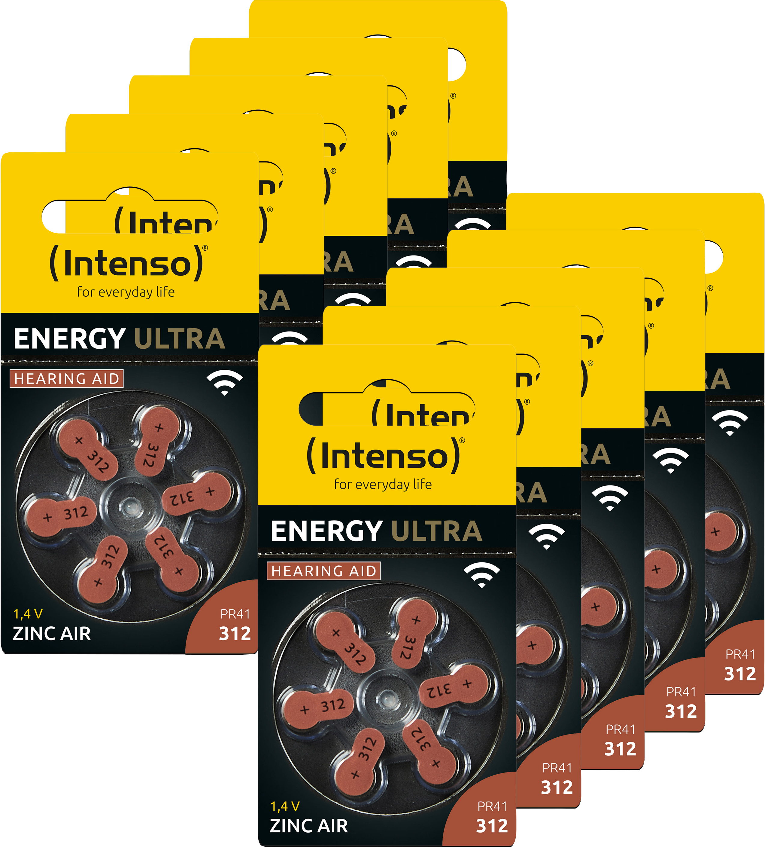 Intenso Hörgeräte-Batterie „Energy Ultra“ – A312 / PR41, 1,45 Volt (60er Pack)