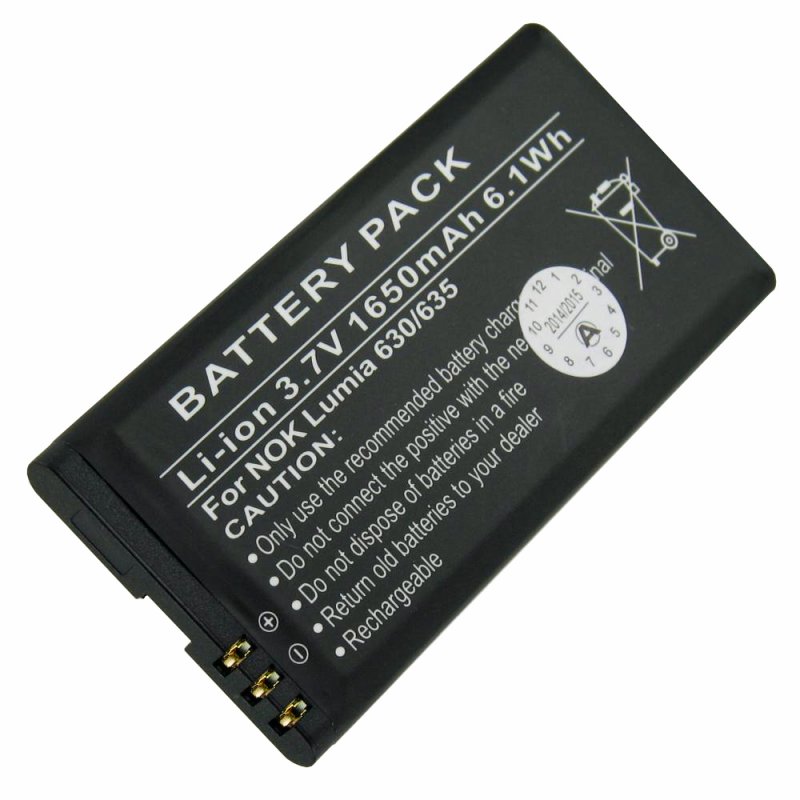 AccuCell Akku passend für Nokia BL-5H Akku Lumia 630 Akku, Lumia 635 mit 1650mAh