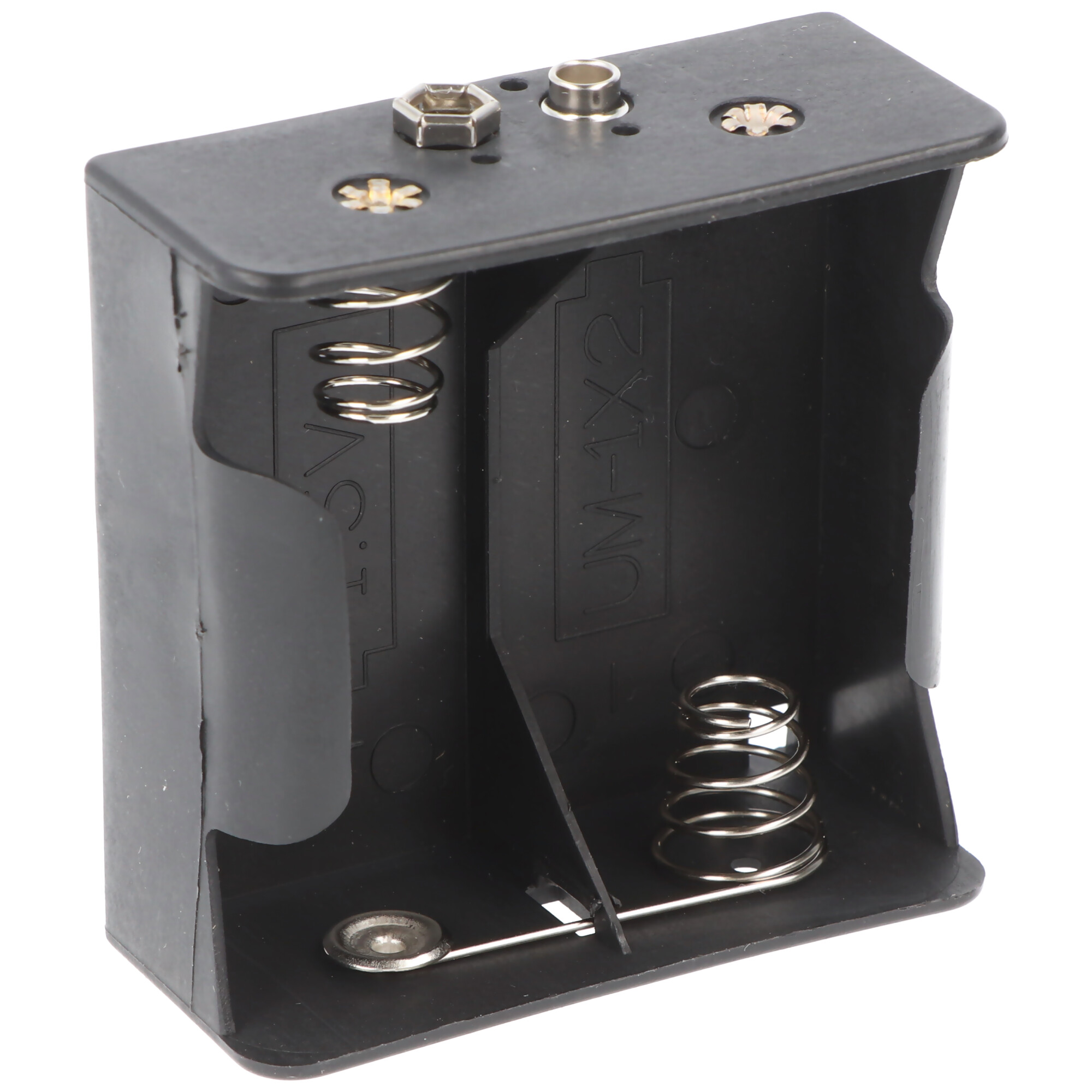 Batteriehalter für 2x Mono mit Druckknopf – Batterie Halterung Elektronik (Kunststoff)