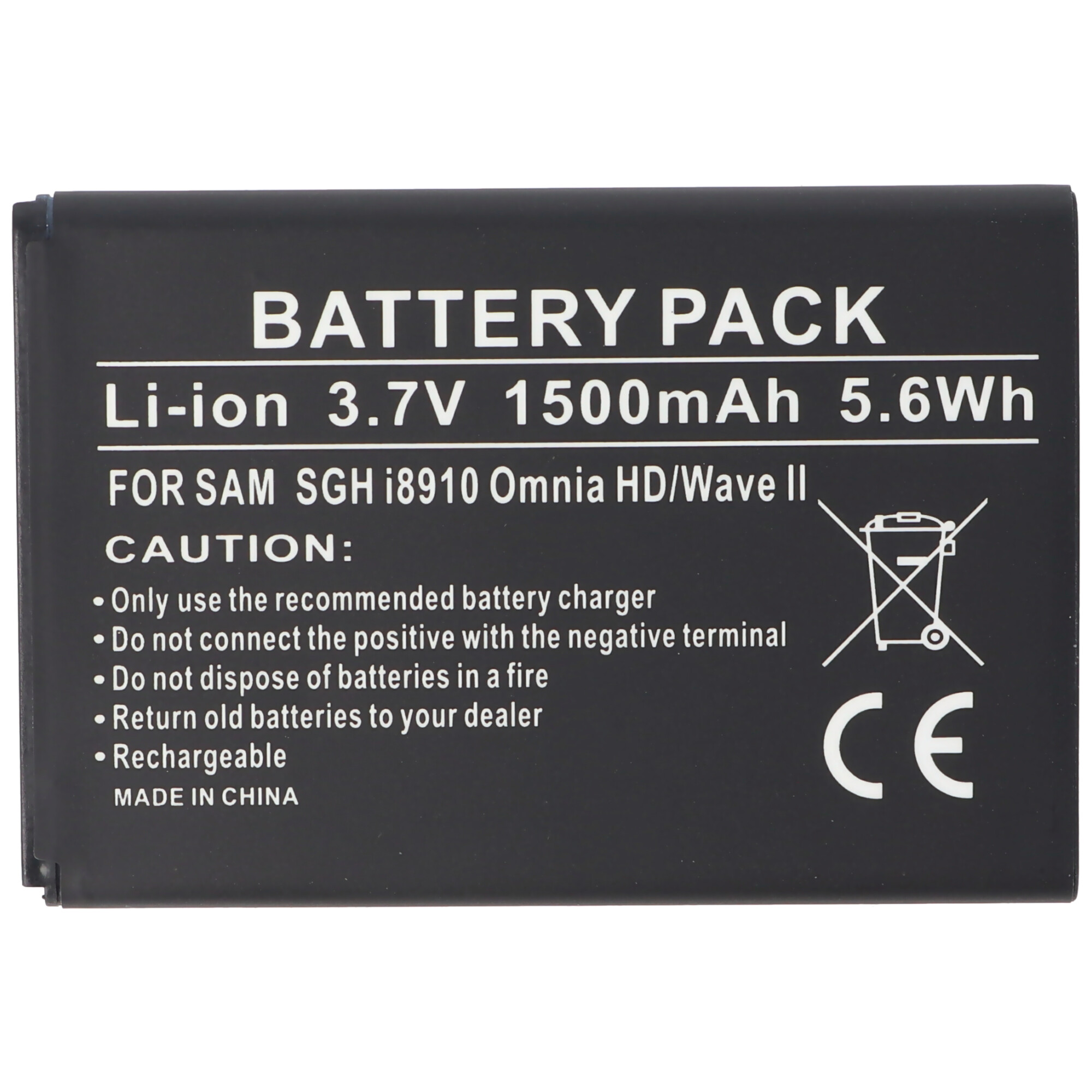 AccuCell Akku passend für Samsung SGH-i8910, EB504465VUCSTD, Samsung GT-I6410HKAVD2