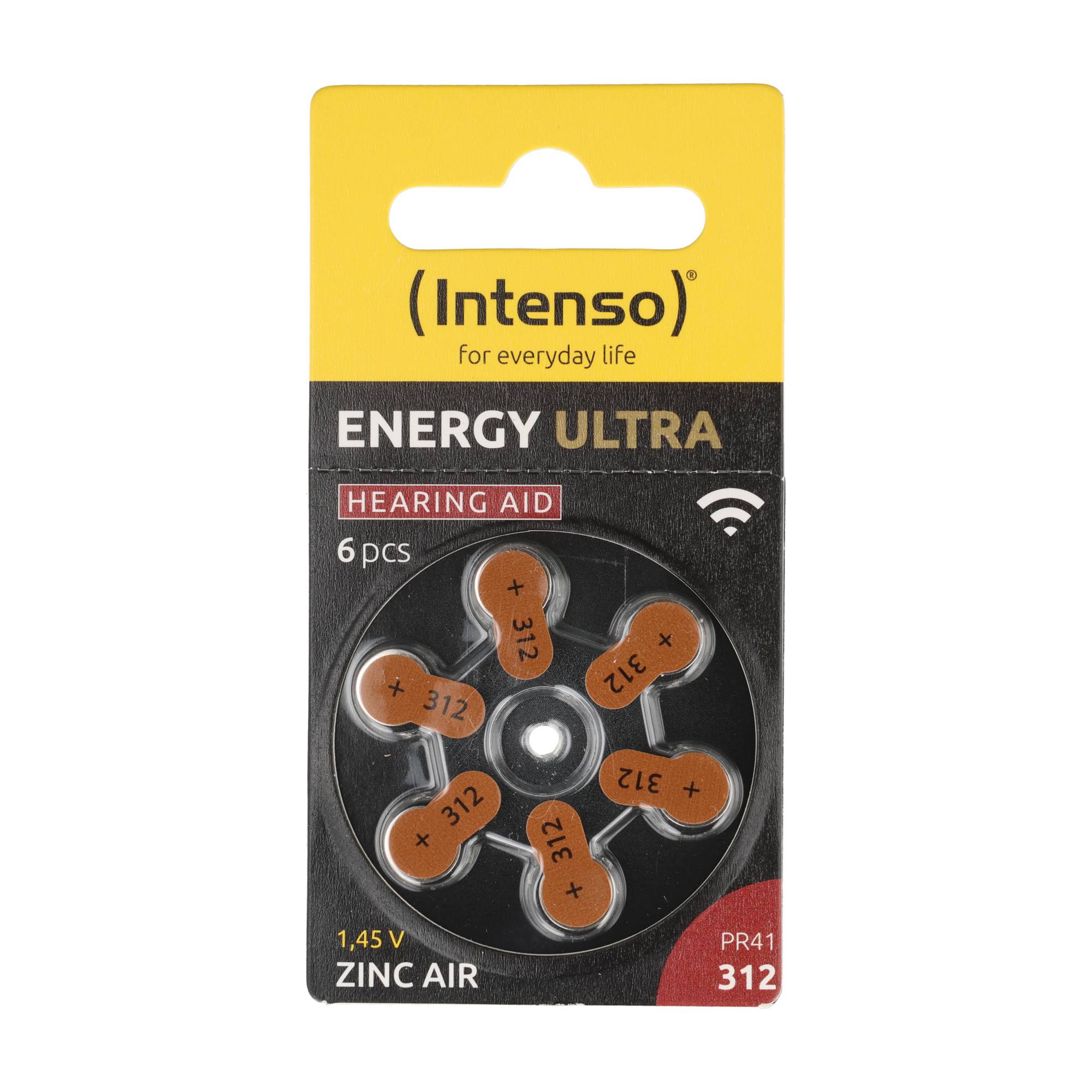 Intenso Hörgeräte-Batterie „Energy Ultra“ – A312 / PR41, 1,45 Volt (6er Pack)