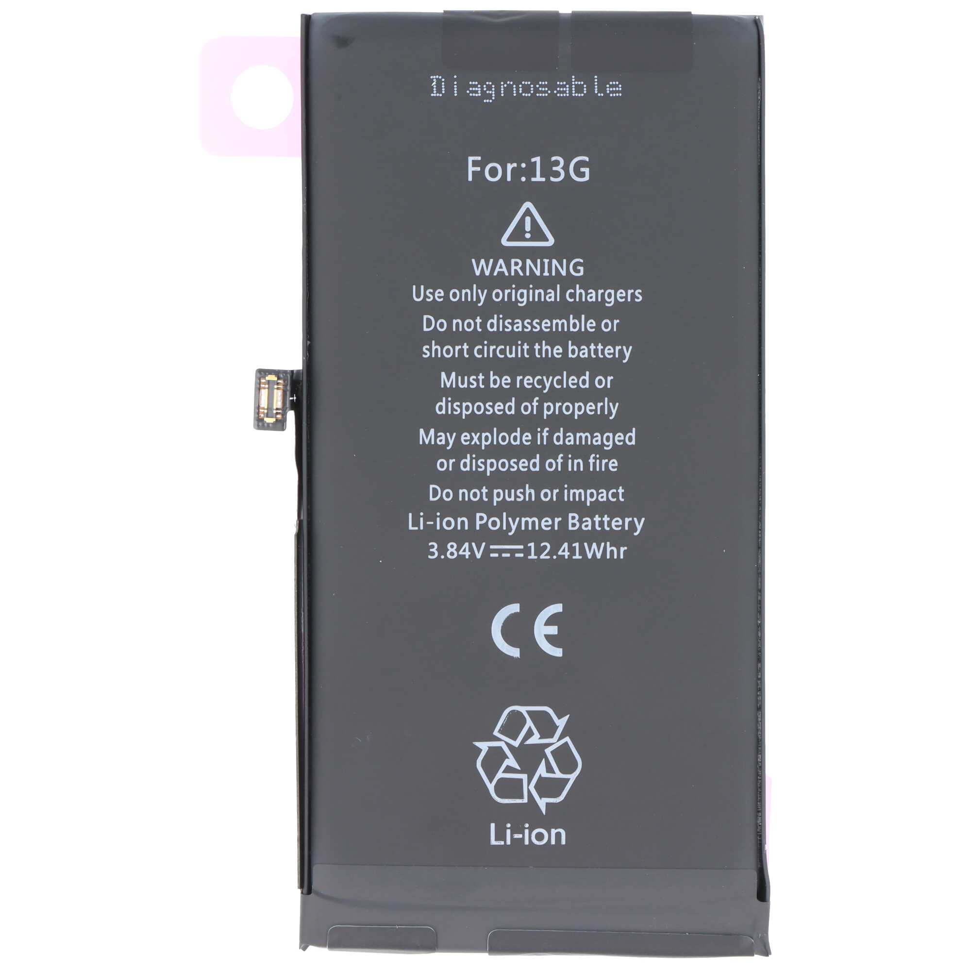 Akku passend für Apple iPhone 13, diagnostizierbar, Li-Polymer, 3,84V, 3227mAh, 12,4Wh, ohne Werkzeug