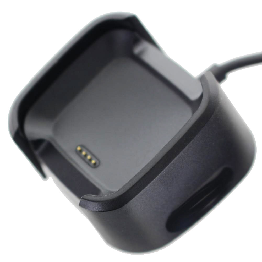 Ladegerät passend für die Fitbit Versa schwarz mit USB Kabel 1 Meter, Ladekabel für Fitbit Versa