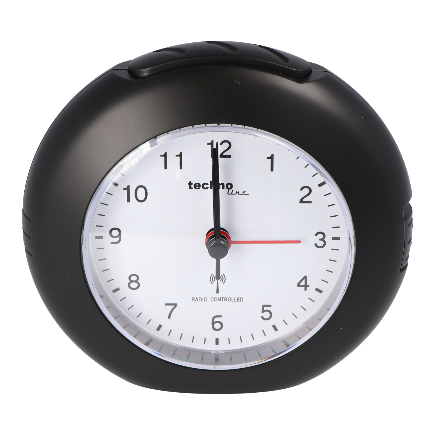 WT 757 Funkwecker schwarz mit Leuchtzeigern, Licht und Weckfunktion Snooze inkl. Batterie