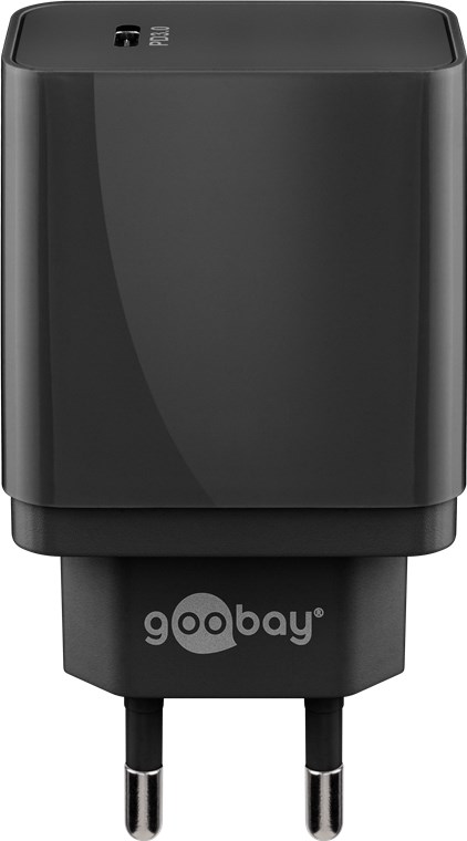 Goobay USB-C™ PD (Power Delivery) Schnellladegerät (25W) schwarz - geeignet für Geräte mit USB-C™ (Power Delivery) wie z.B. Samsung Galaxy S21, S20