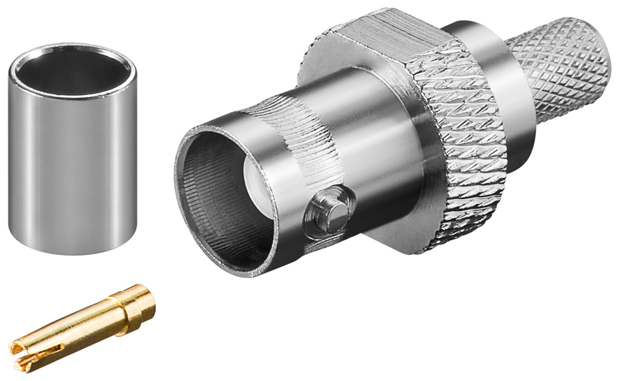 Goobay BNC-Crimpkupplung - für RG59-/U-Kabel, mit vergoldetem Pin