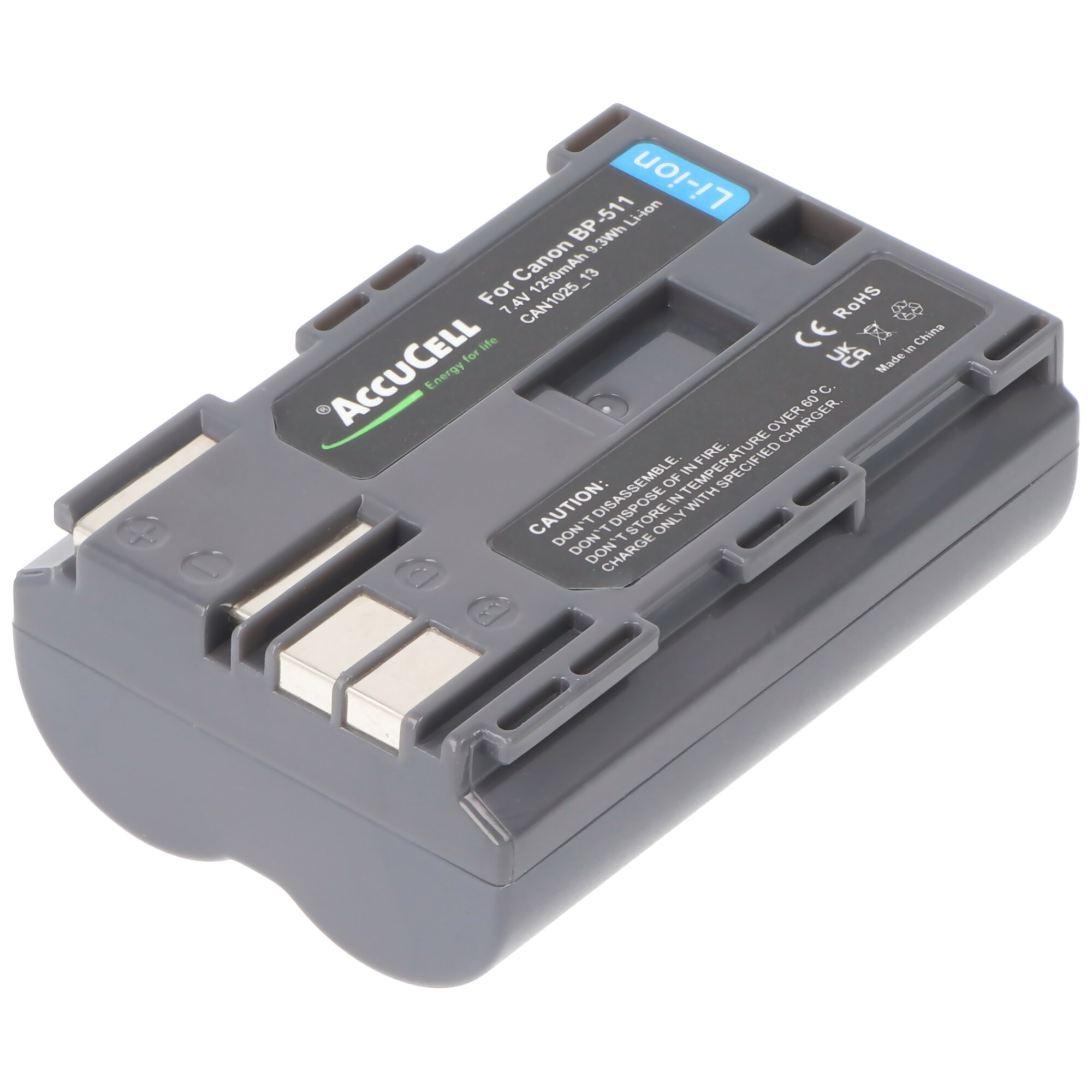 AccuCell Akku passend für Canon FV300 Digital-Kamera, max. 1250mAh