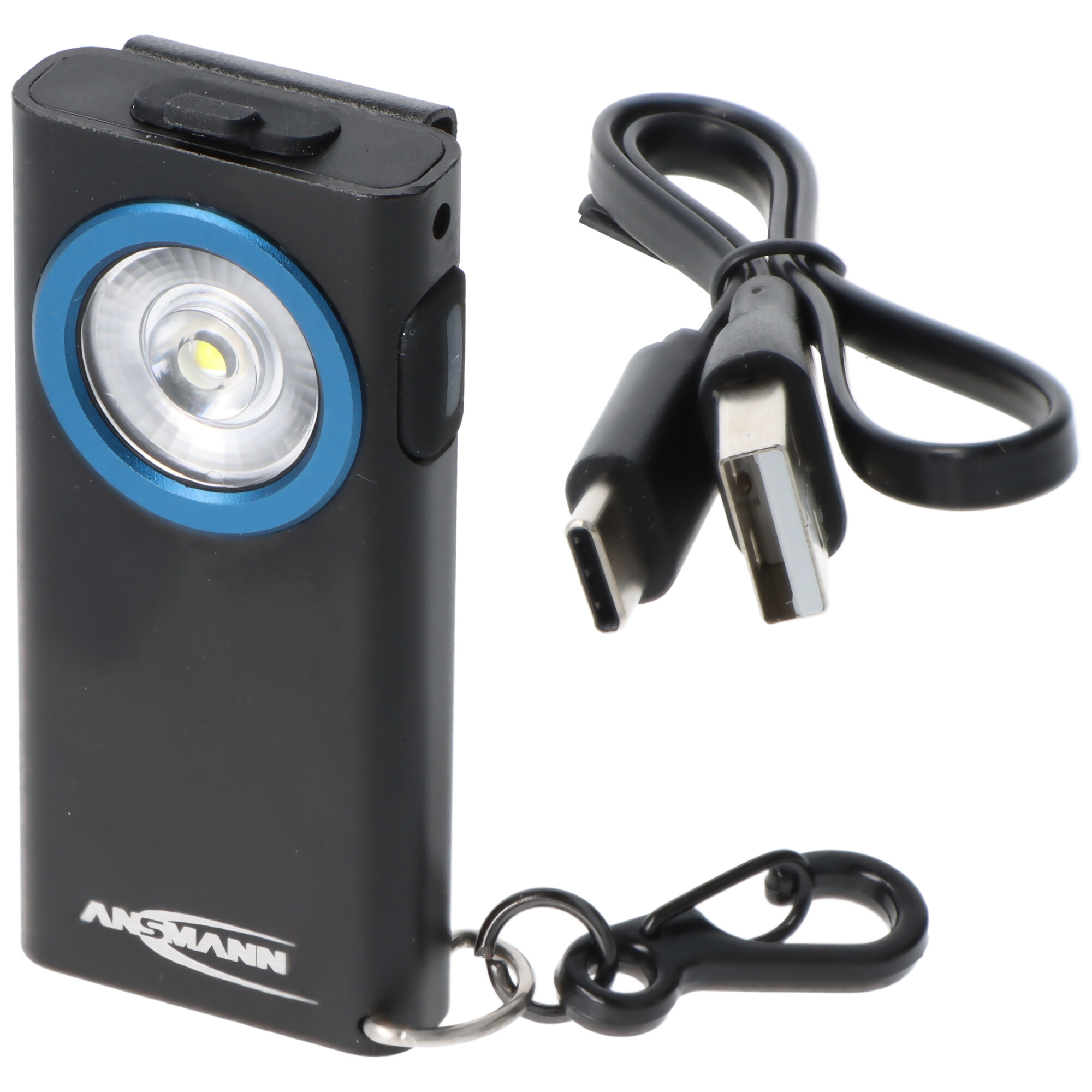 Mini-Leuchte ML400R mit 4 Leuchtfunktionen, Mini-Karabinerhaken, Clip und Magnet, wiederaufladbar per USB-C