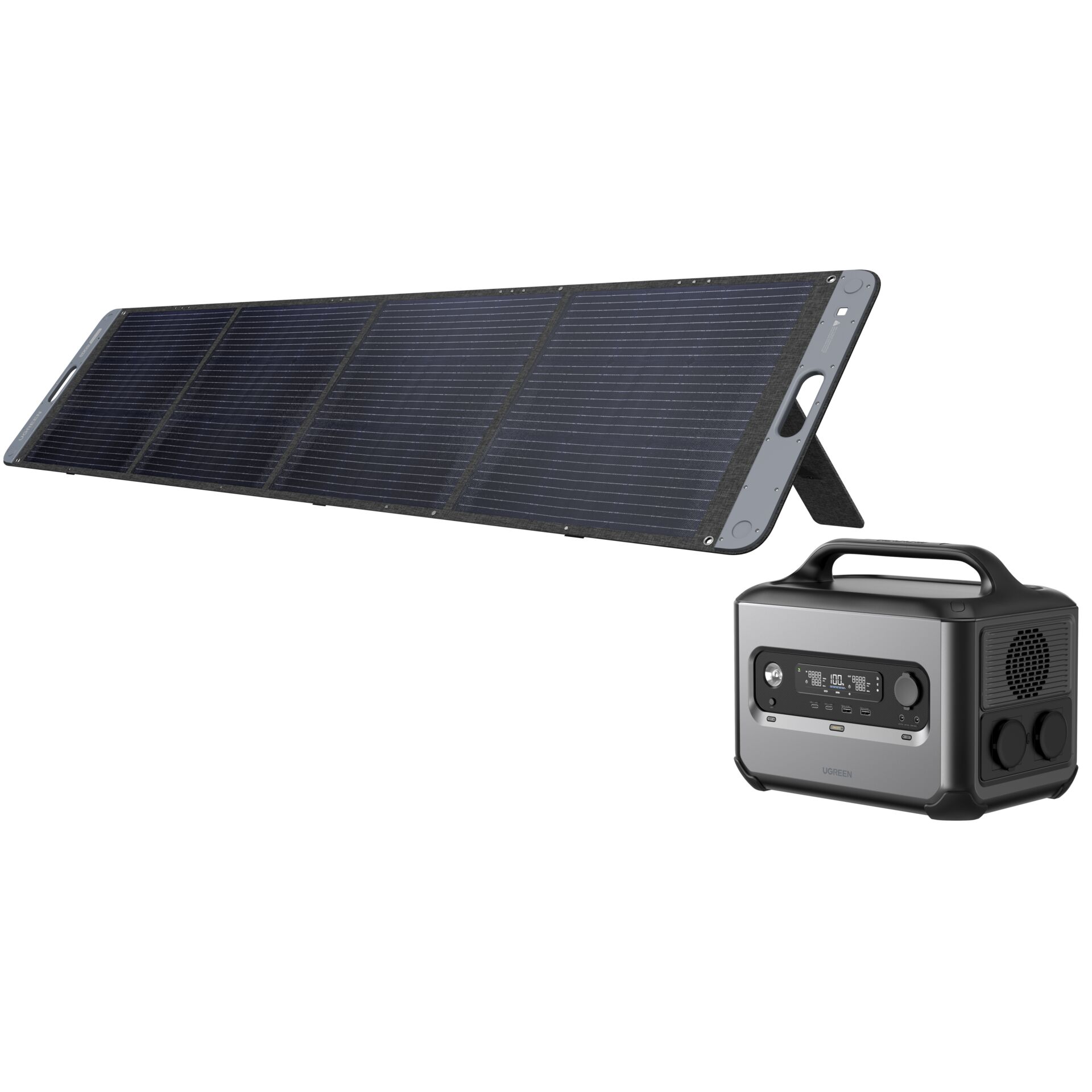 UGREEN PowerRoam GS1200 Powerstation 1024 Wh, 1200 W mit faltbarem Solarpanel 200 W