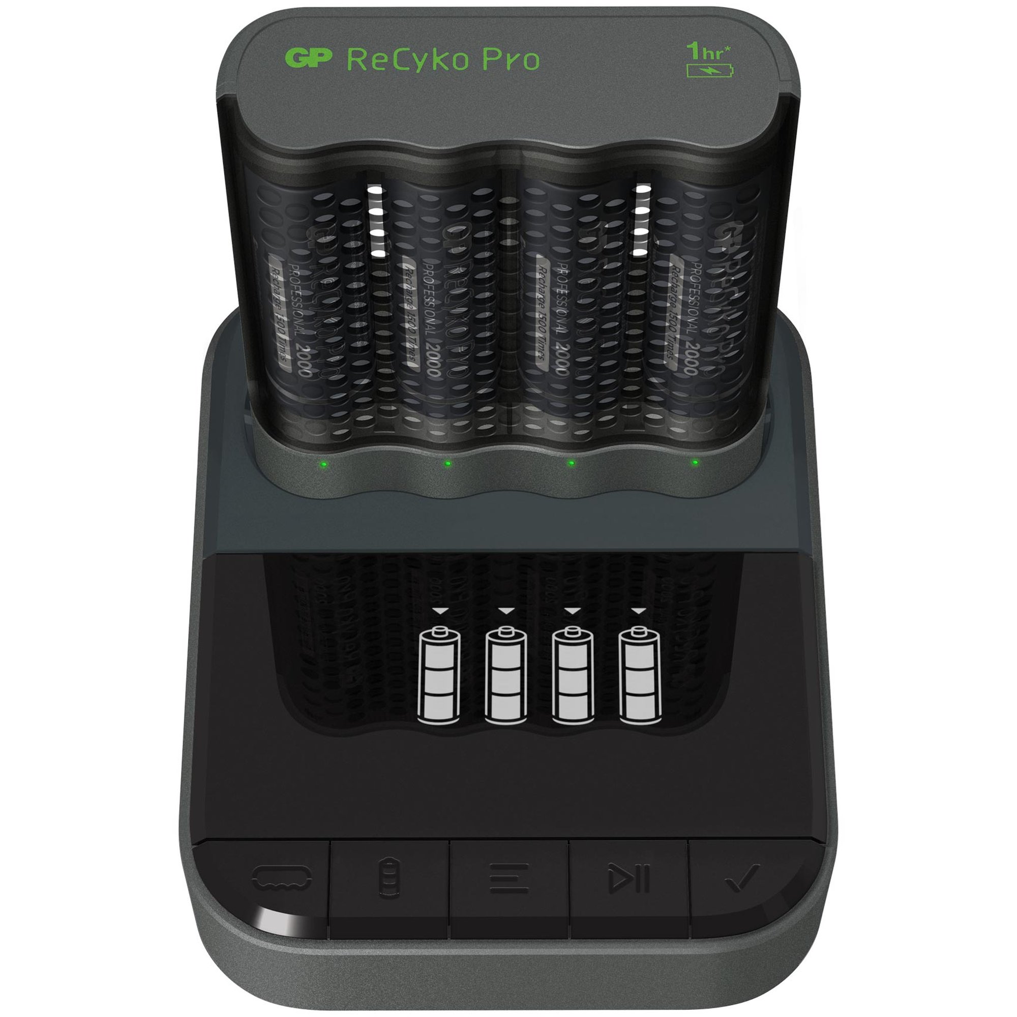 USB-Modell Ladegerät GP P461 Pro-Line 4 x ReCyko Pro AA 2000 mAh USB Dockingstation