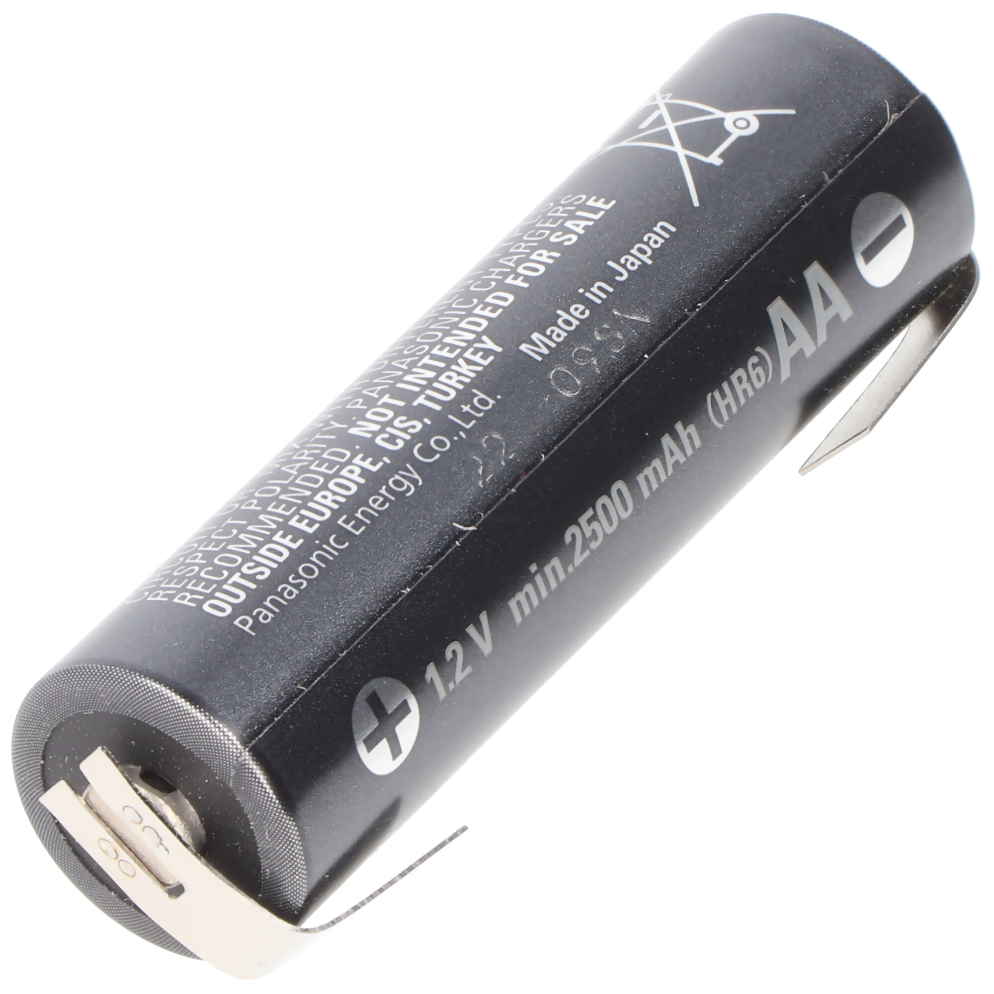 Panasonic eneloop Pro Mignon Akku BK-3HCCE NiMH 1,2Volt 2500mAh mit Lötfahne U