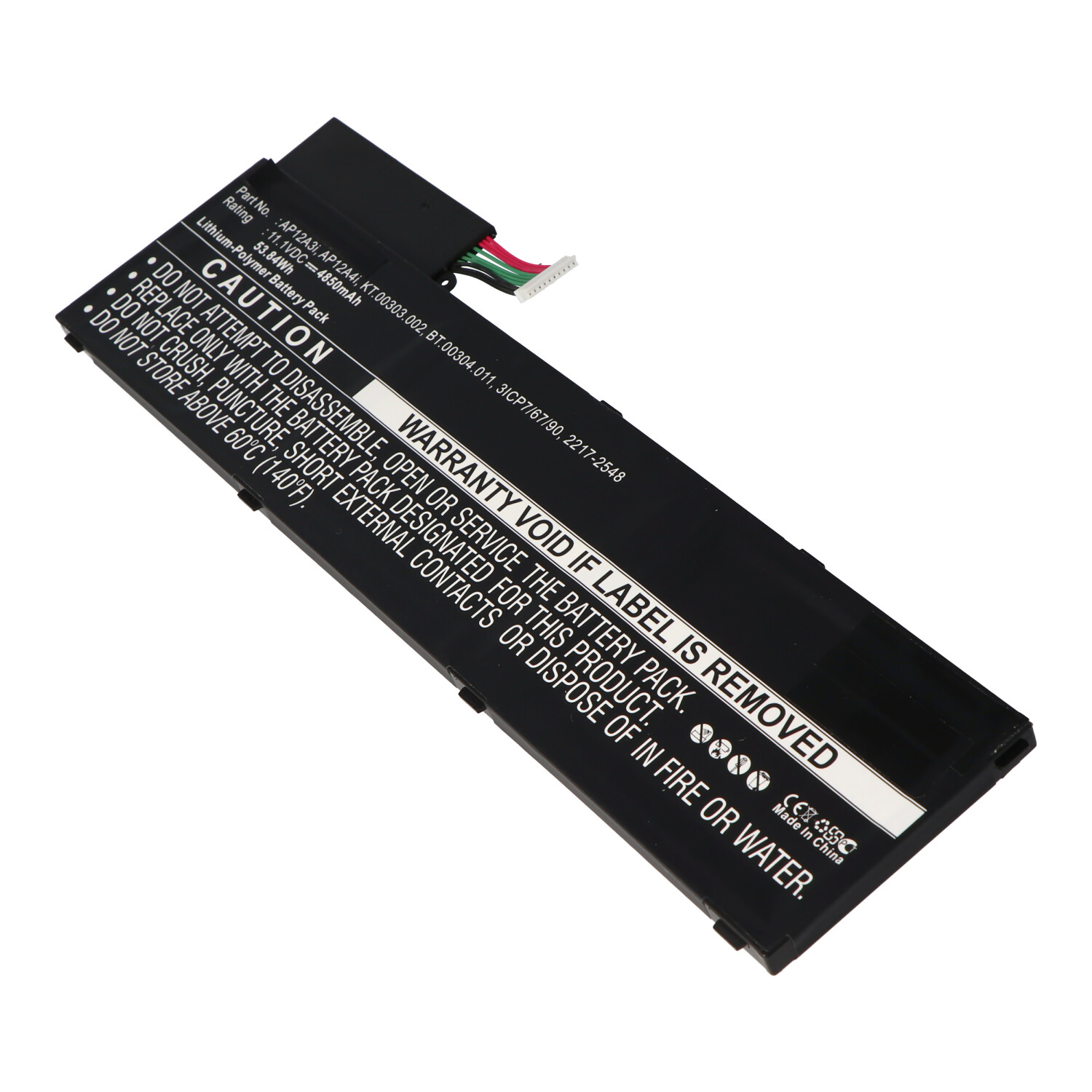 Nachbau Akku exakt passend für den Acer Akku AP12A3i Akkutyp Abmessungen 280x94x7,4mm