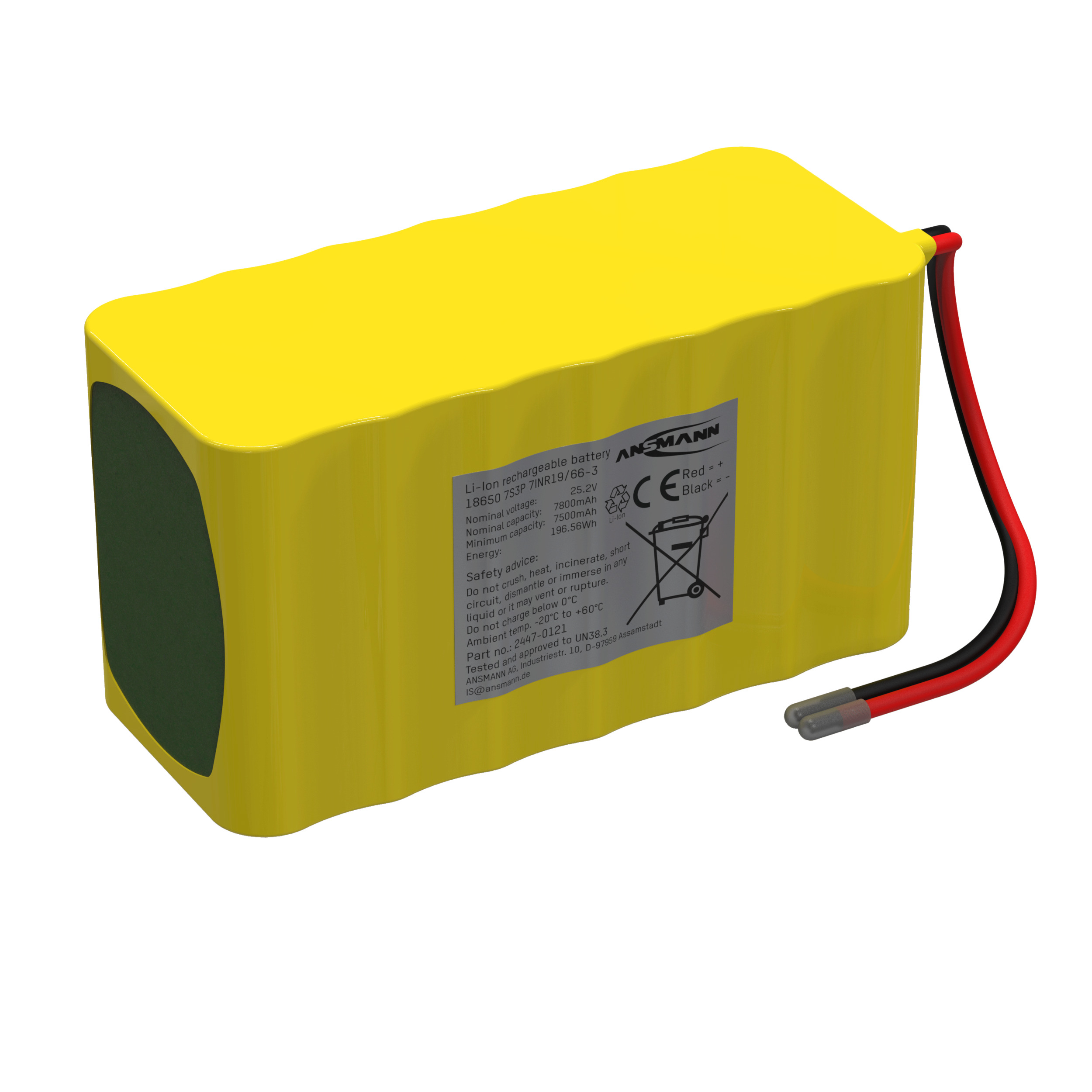 Ansmann Lithium-Ionen Akkupack 25,2 Volt / 2600 mAh / 7S3P, ideal für mobile Anwendungen