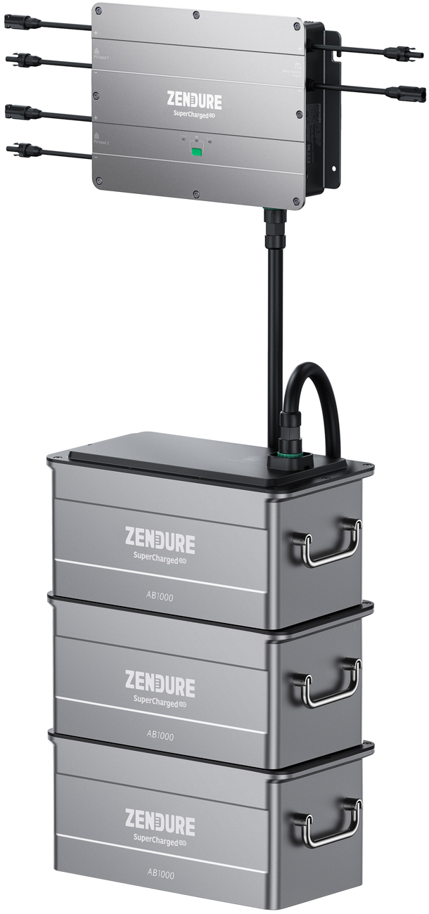 Zendure SolarFlow Set mit 3x Akku 48V / 60Ah / 2.880Wh Speichersystem für Balkonkraftwerke / Mini PV- Anlagen