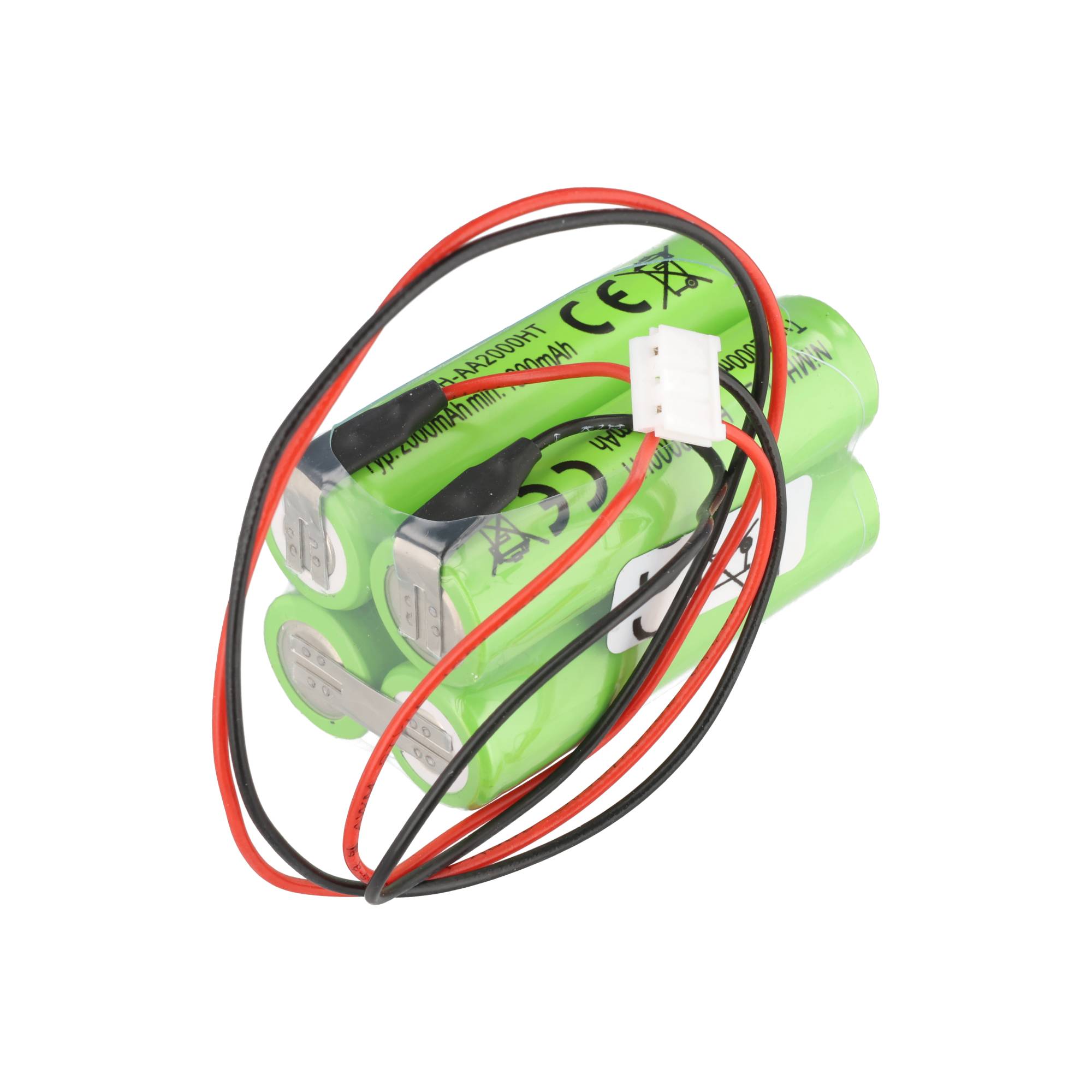 Notleuchtenakku NiMH 4,8V 2000mAh F2x2 Mignon AA mit 200mm Kabel ersetzt RPower NIMHHT4820Q