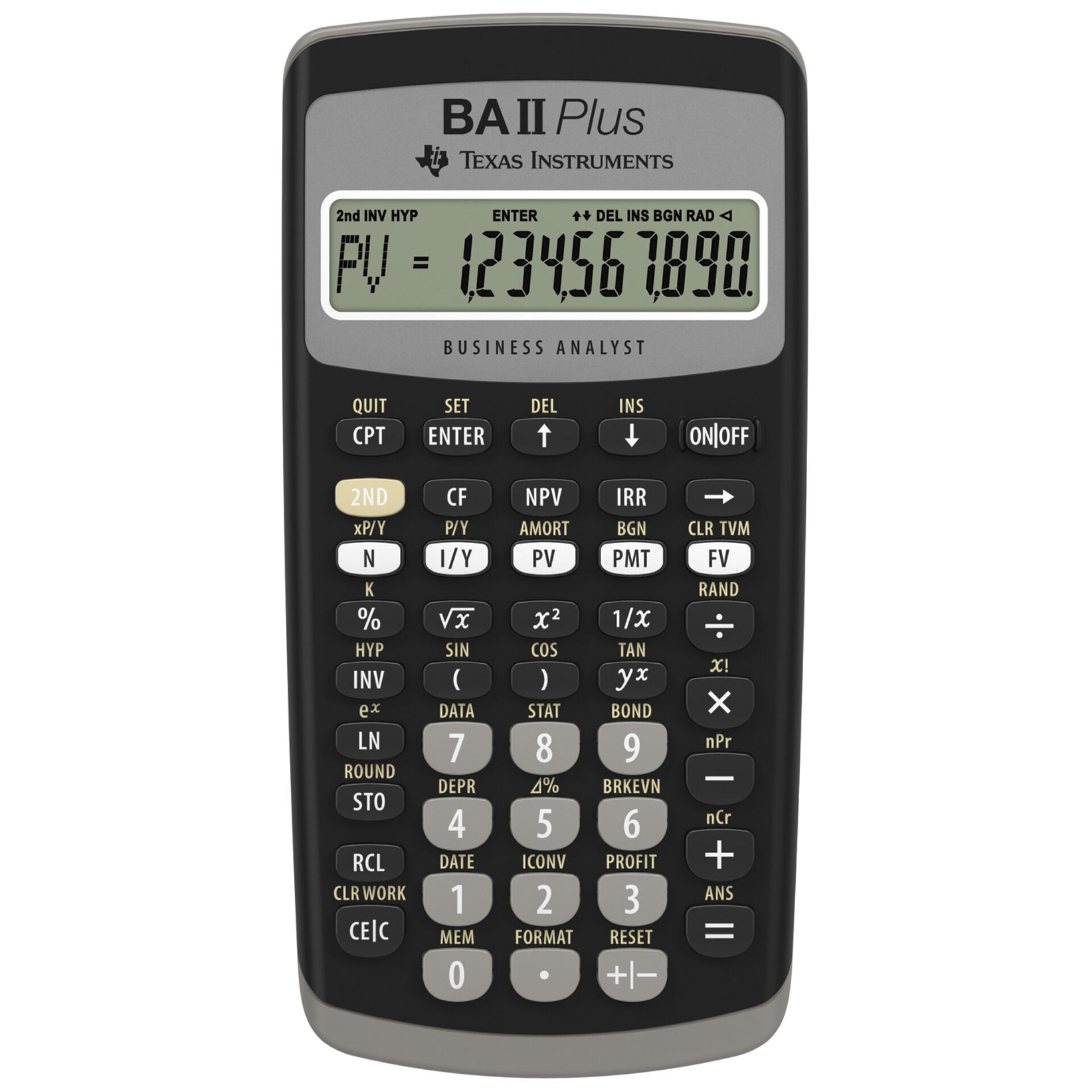 Texas Instruments BA II Plus Business-Rechner, 10-stellig, Finanz- und Statistikfunktionen