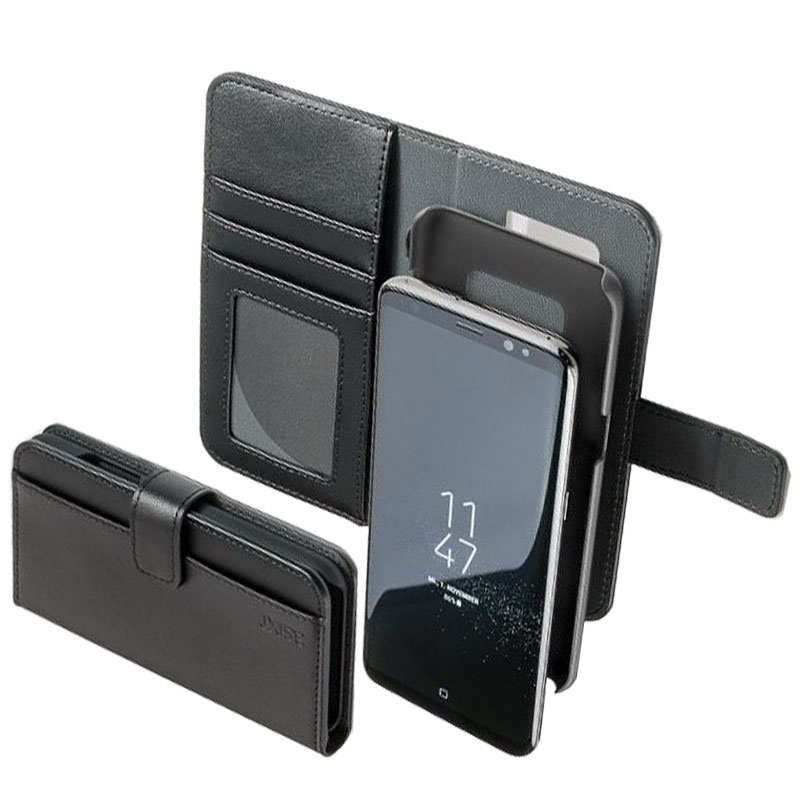 Echtleder Schutzhülle passend für Samsung Galaxy S9+, ultraleicht, mit extra Fächern für Bankkarten, etc..