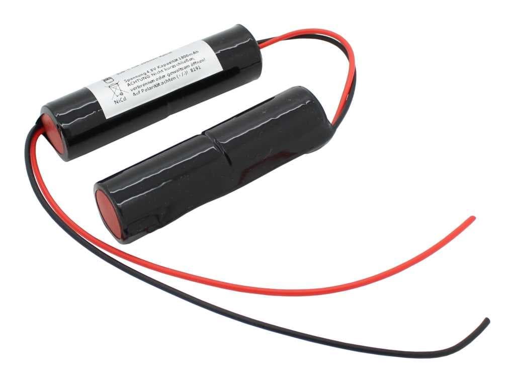 Notleuchtenakku NiMH 4,8V 1800mAh 2x L1x2 Sub-C mit 200mm Kabel ersetzt 4,8 V Akku, passend u.a. für Hucoag NL-6-3961-4/1/EH