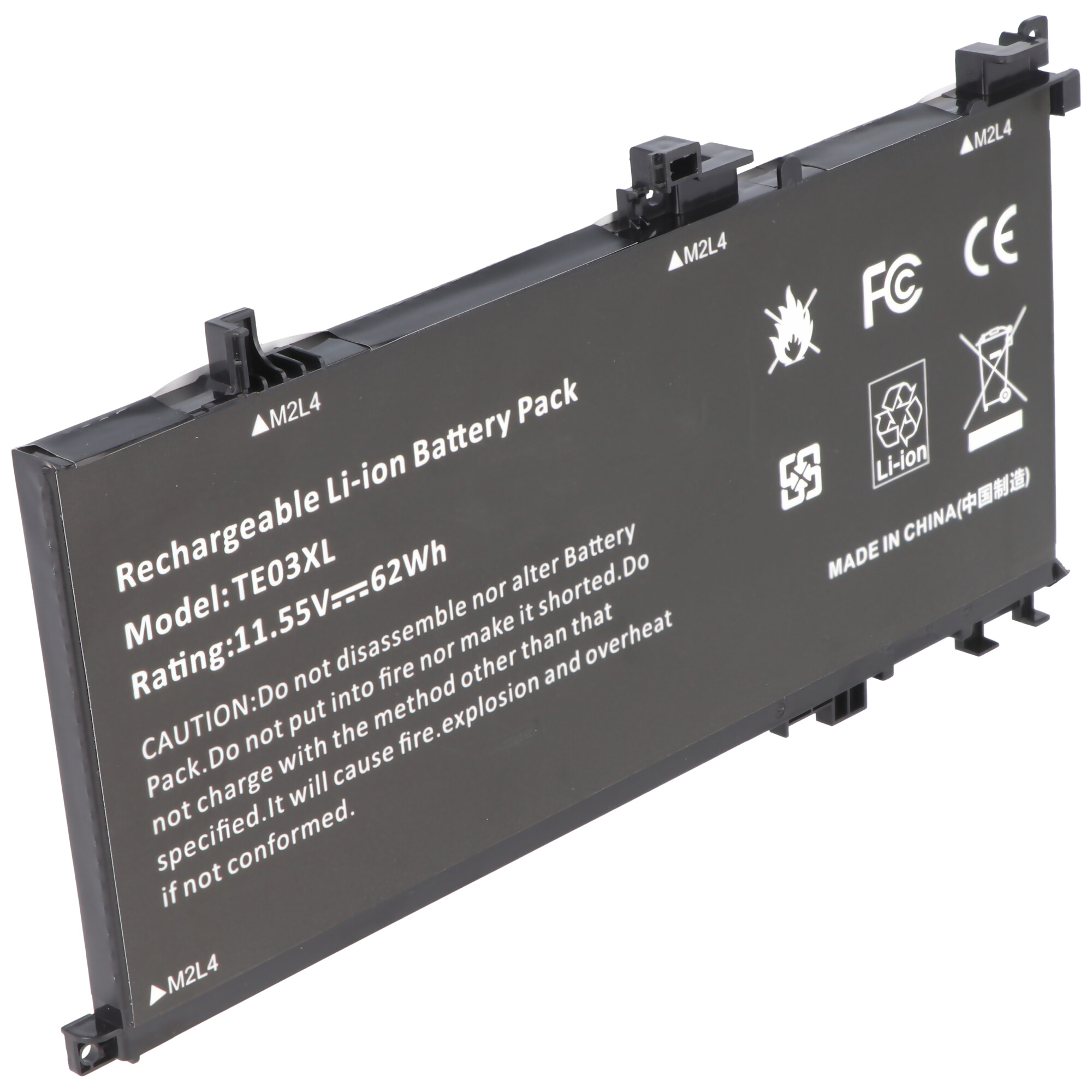 Akku passend für HP OMEN 15-AX000 series , Li-Polymer, 11,55V, 5360mAh, 62Wh, schwarz