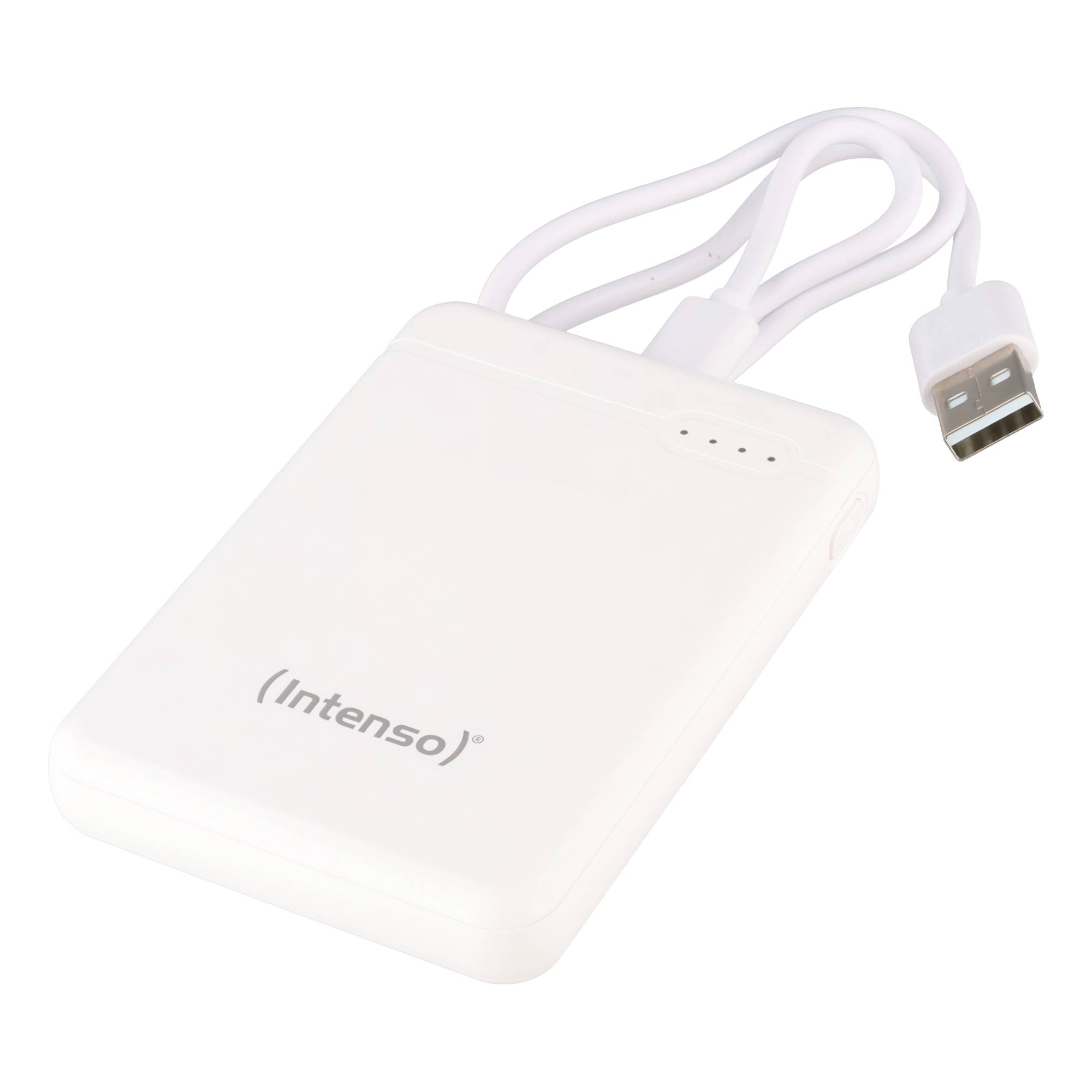 Intenso Akku-Powerbank „XS5000“ – 5.000 mAh, Weiß, USB-A / Micro-USB / USB-C