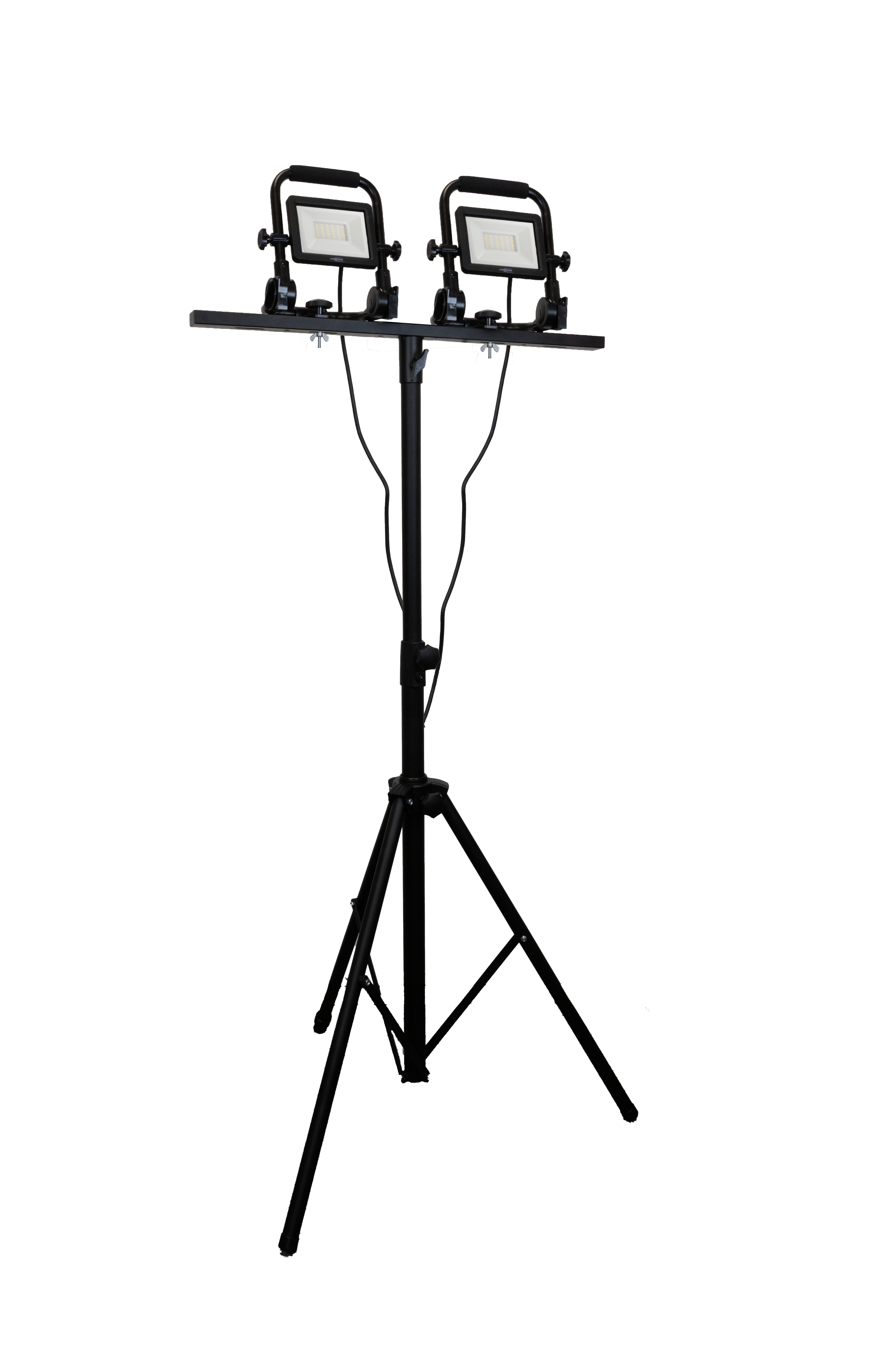 Ansmann Profi-Strahler FL20W-AC mit Stativ, 2200 Lumen, 2 Stück Baustrahler mit einem 180cm Aluminium-Stativ
