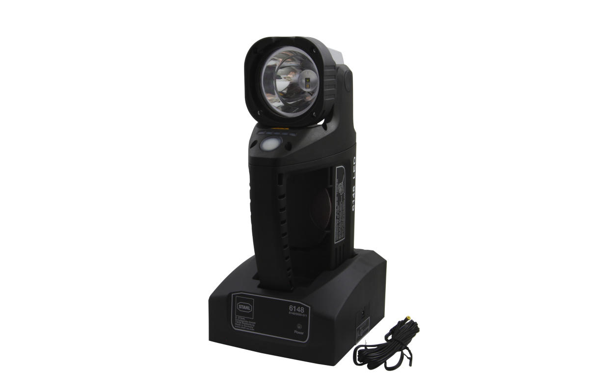 Handscheinwerfer Stahl 6148 EX LED mit Ladesessel und Kabel 12/24 Volt