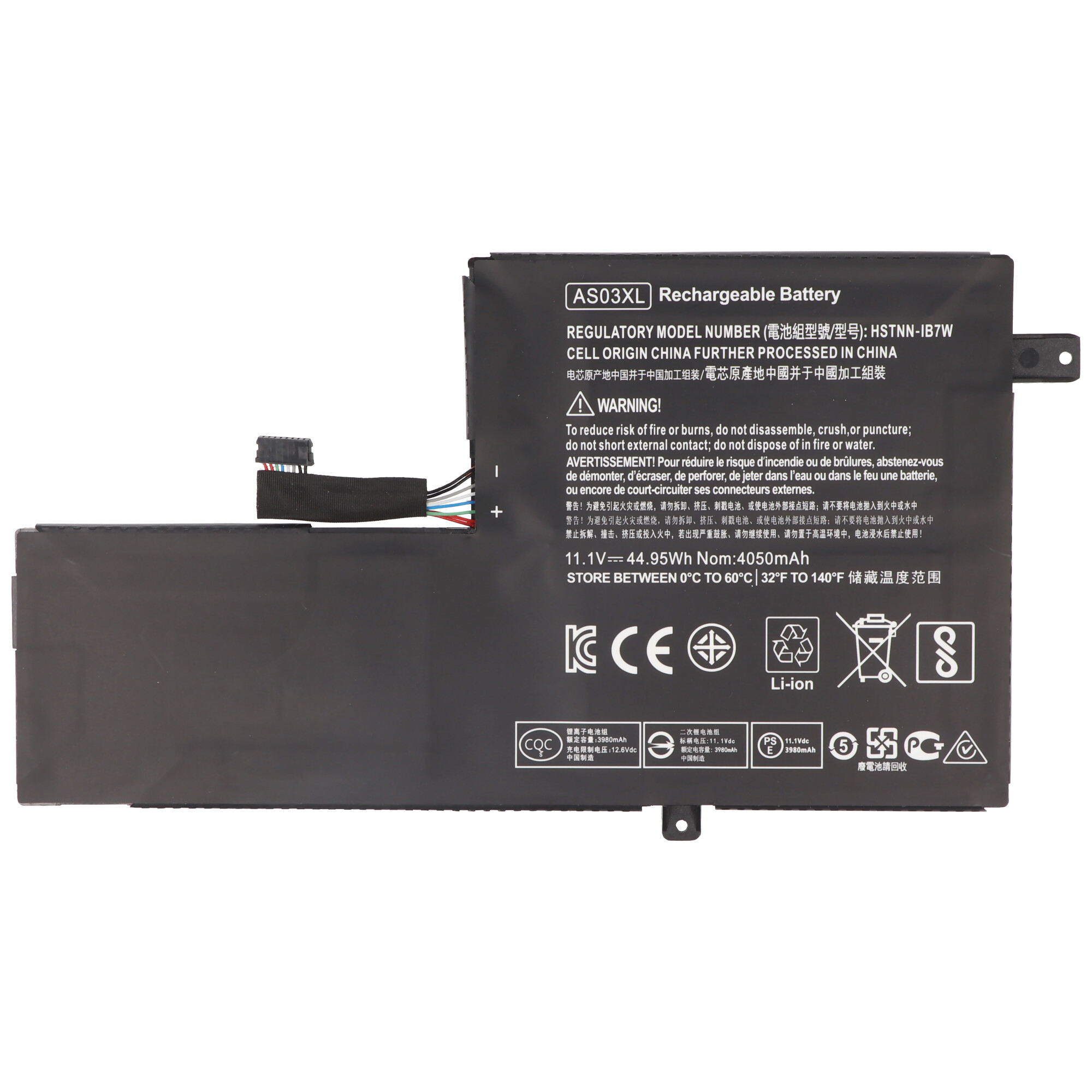 Akku passend für HP Chromebook 11 G5, Li-Polymer, 11,1V, 4050mAh, 45Wh