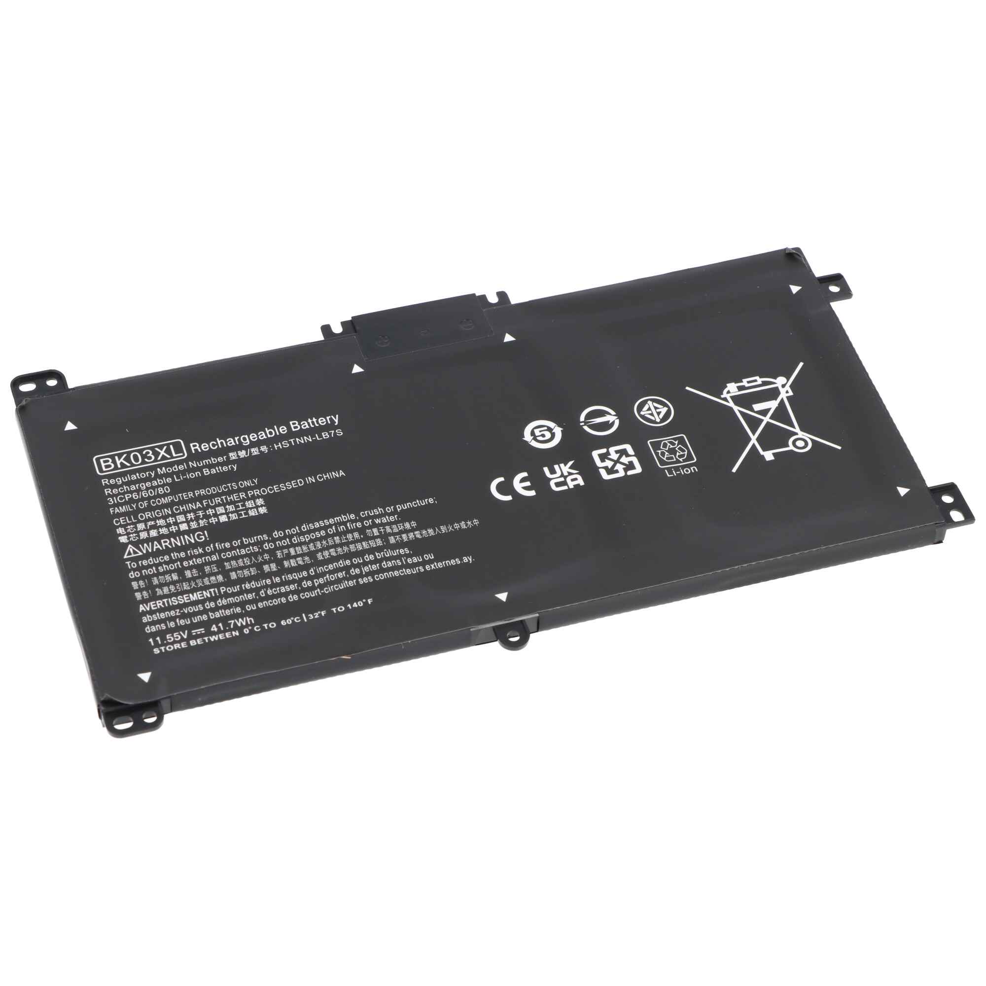 Akku passend für HP Pavilion X360 14-BA series, Li-Polymer, 11,55V, 3650mAh, 42Wh, schwarz