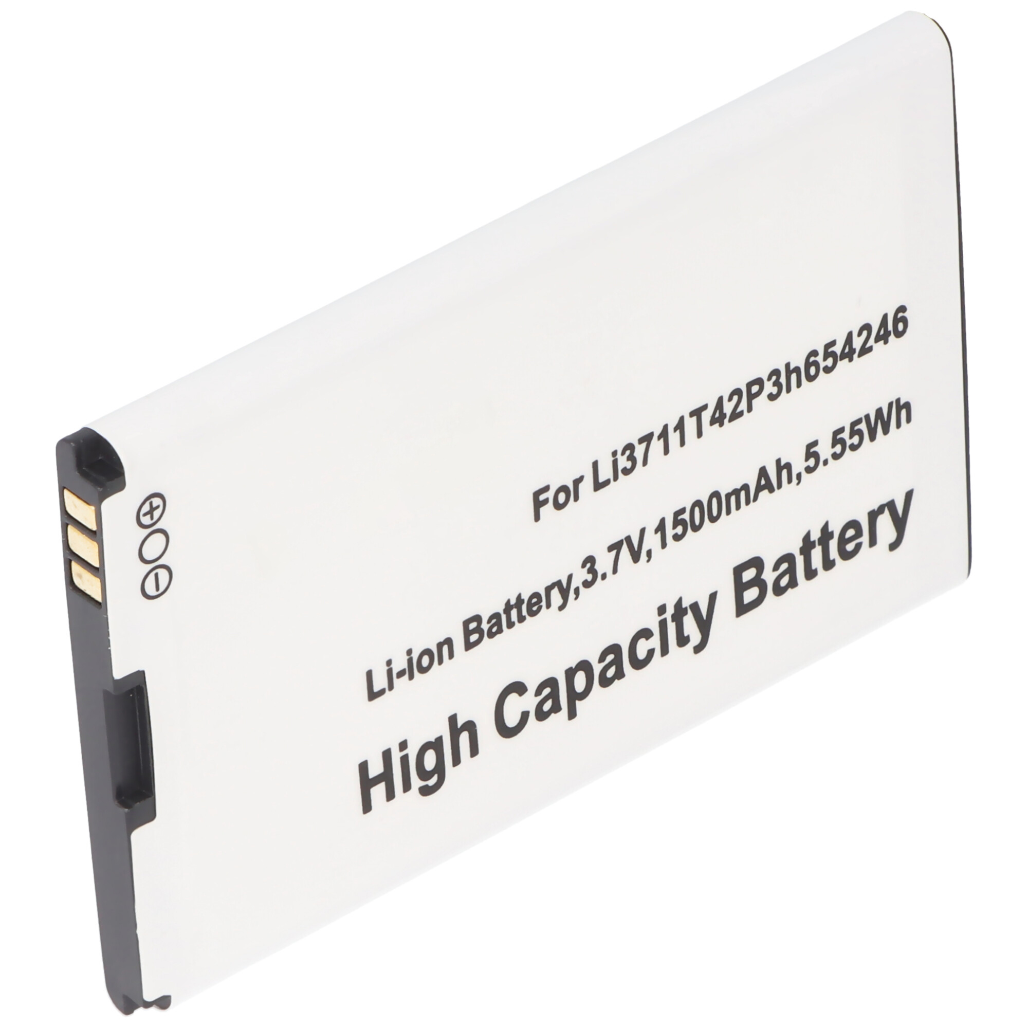 Li-Ion-Akku 1500mAh 3.7V passend für Handy Li3711T42P3h654246, LI3715T42P3H654251, 64.2 x 41,5 x 4,5mm