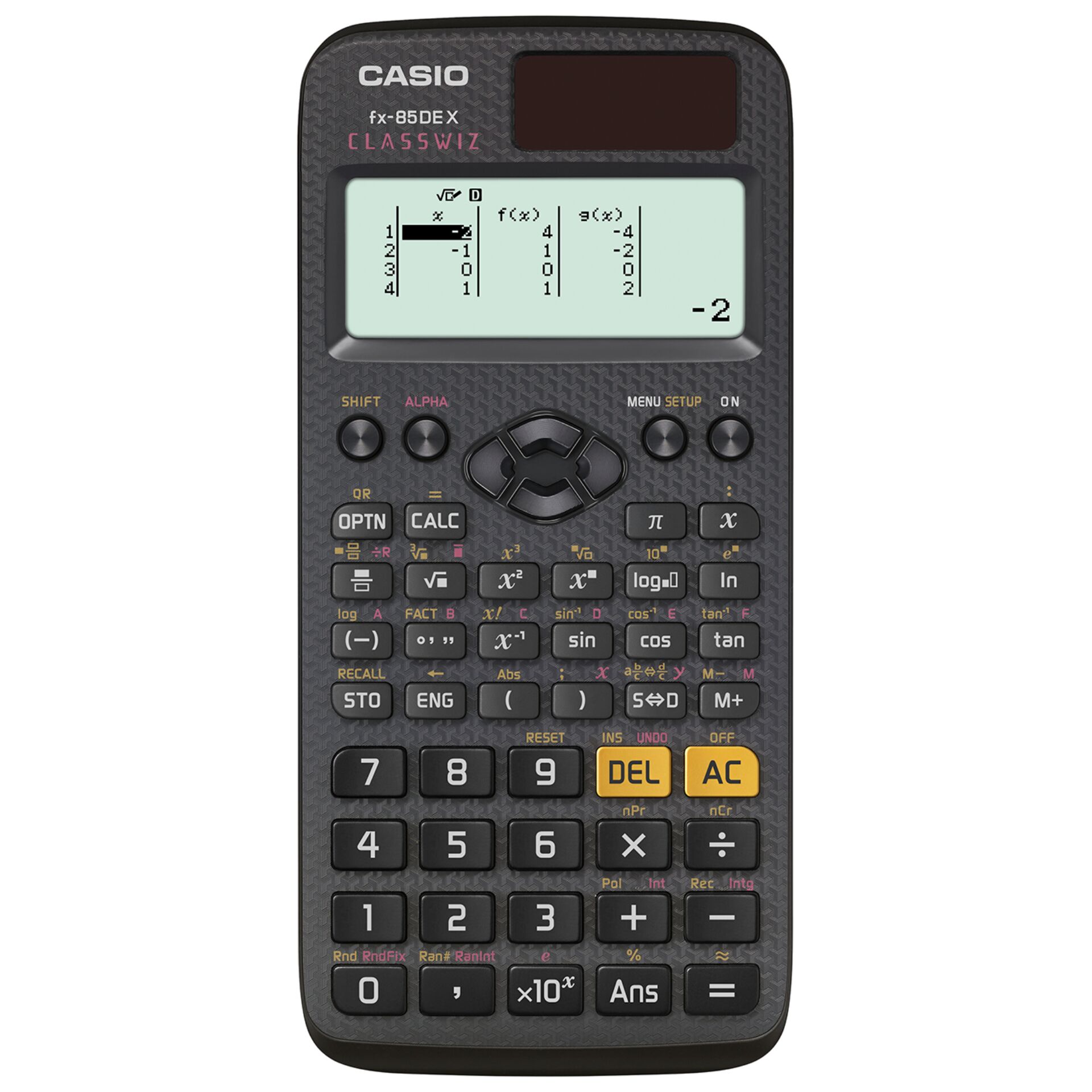 Casio fx-85DE X Wissenschaftlicher Rechner mit natürlichem Display, Solarenergie und 270+ Funktionen