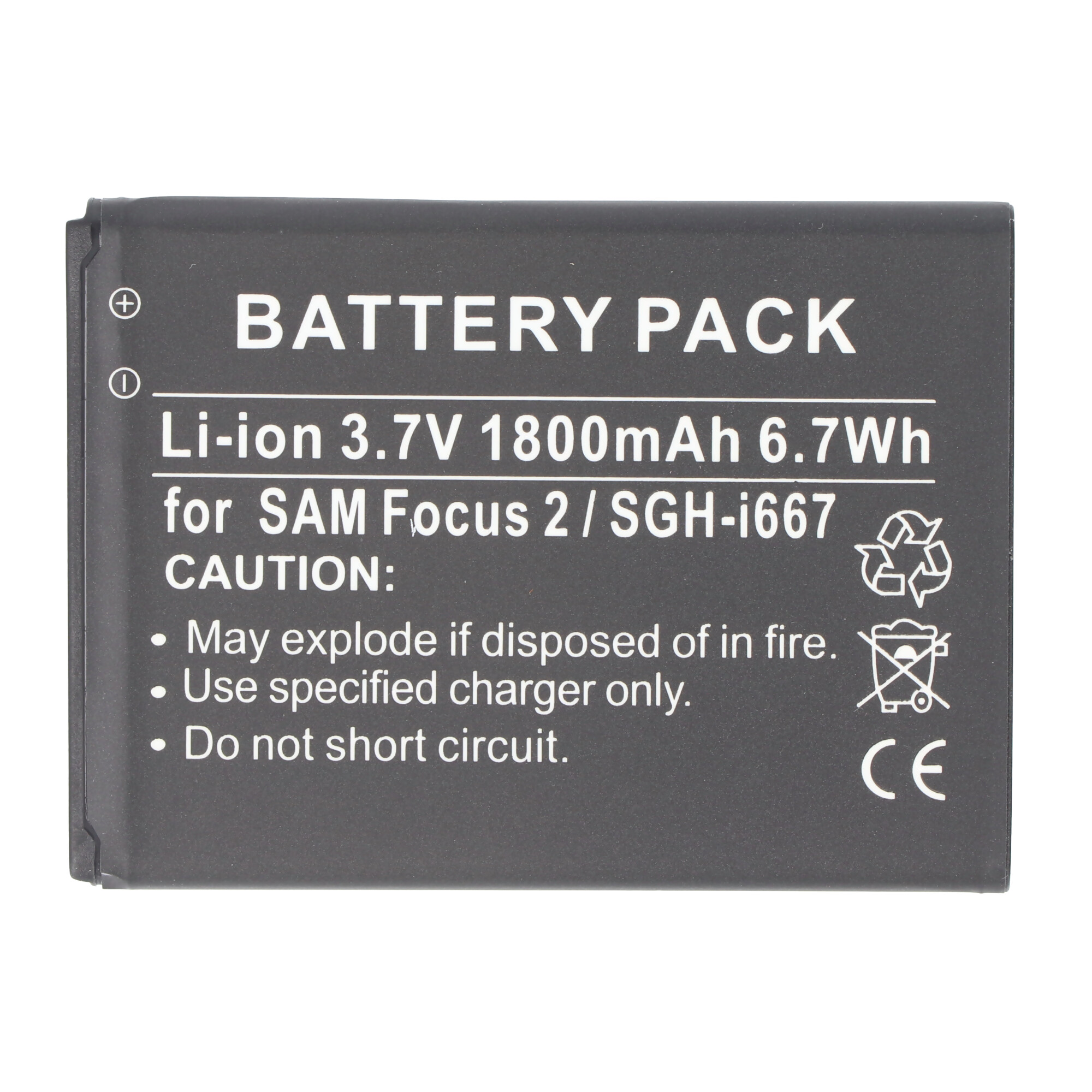 Samsung SGH-I667, Focus 2, EB494865VA Ersatz-Akku von AccuCell