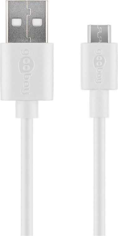 USB Schnelllade- und Synchronisationskabel von USB auf Micro USB, weiß