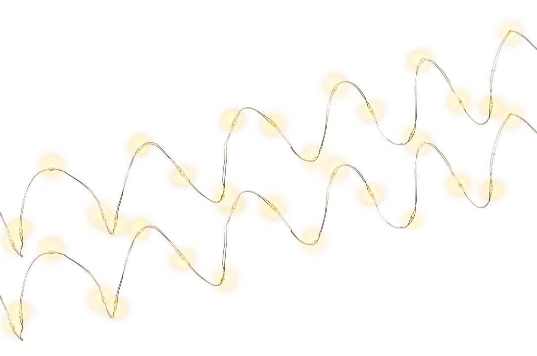 Goobay 2 x 20er LED-Silberdraht-Lichterkette, inkl. Timer - Stimmungsvolle Leuchtdekoration für den Innenbereich