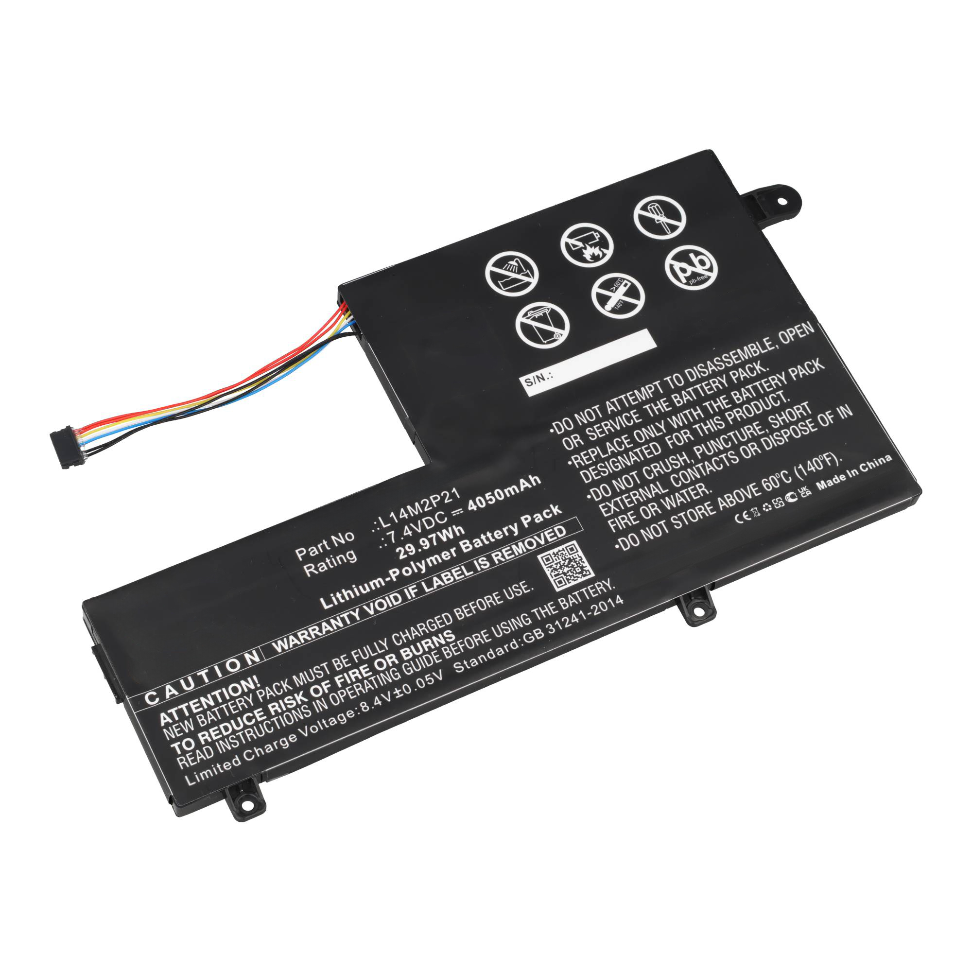 Akku passend für Lenovo L14L2P21, L14M2P21, Lenovo S41, S41-35, S41-70, S41-70AM, S41-70-ISE, S4175 7,4 Volt 4050mAh